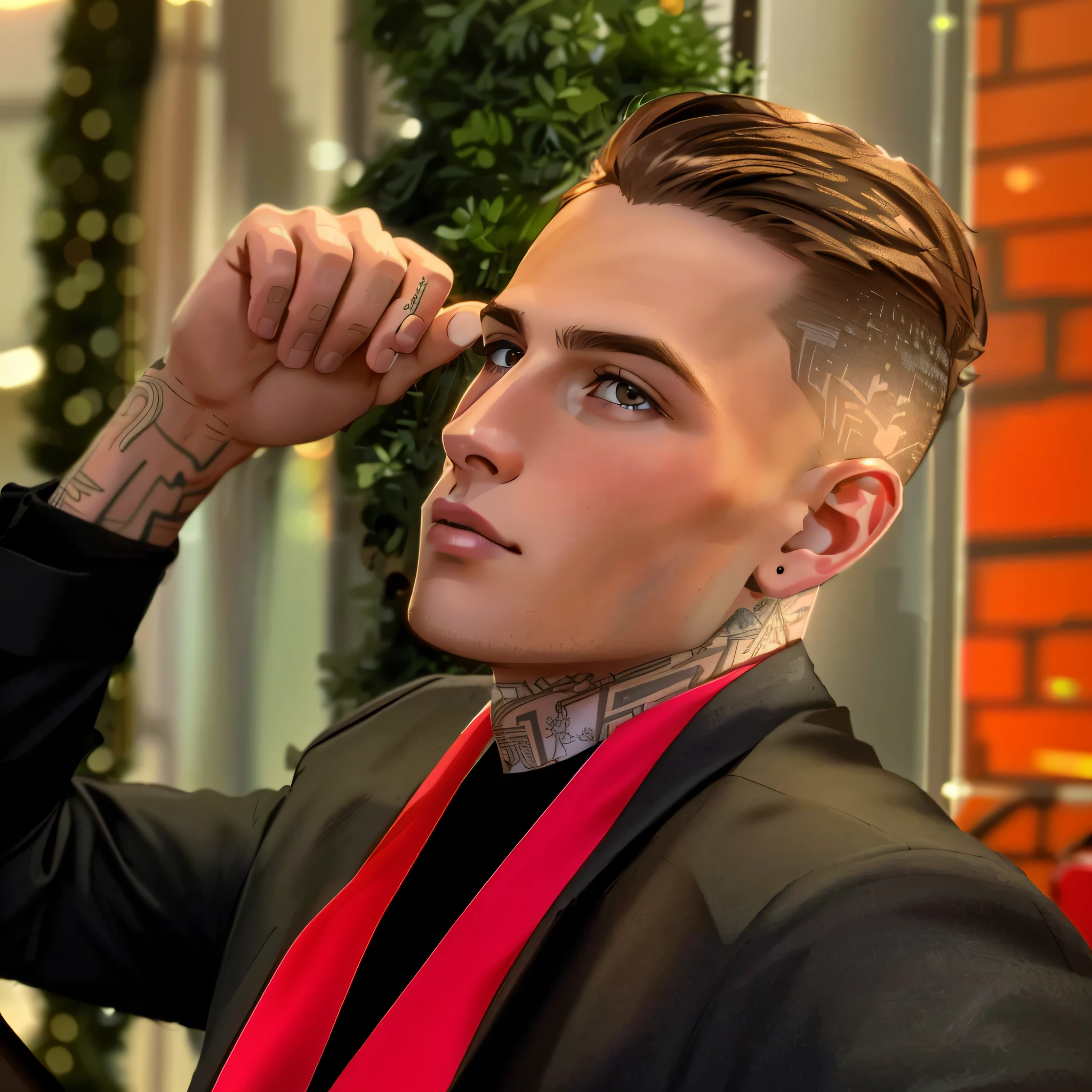 (HD, Ultra Detailed) Beautiful Man Light Brown Hair, Bad Boy 8K Resolution