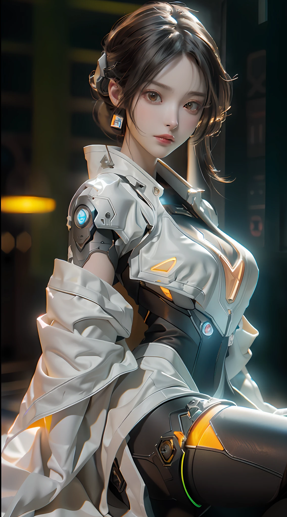 ((Best quality)), ((masterpiece)), (detailed:1.4), 3D, an image of a beautiful cyberpunk female,HDR (High Dynamic Range),Ray Tracing,NVIDIA RTX,Super-Resolution,Unreal 5,Subsurface scattering,PBR Texturing,Post-processing,Anisotropic Filtering,Depth-of-field,Maximum clarity and sharpness,Multi-layered textures,Albedo and Specular maps,Surface shading,Accurate simulation of light-material interaction,Perfect proportions,Octane Render,Two-tone lighting,Wide aperture,Low ISO,White balance,Rule of thirds,8K RAW,