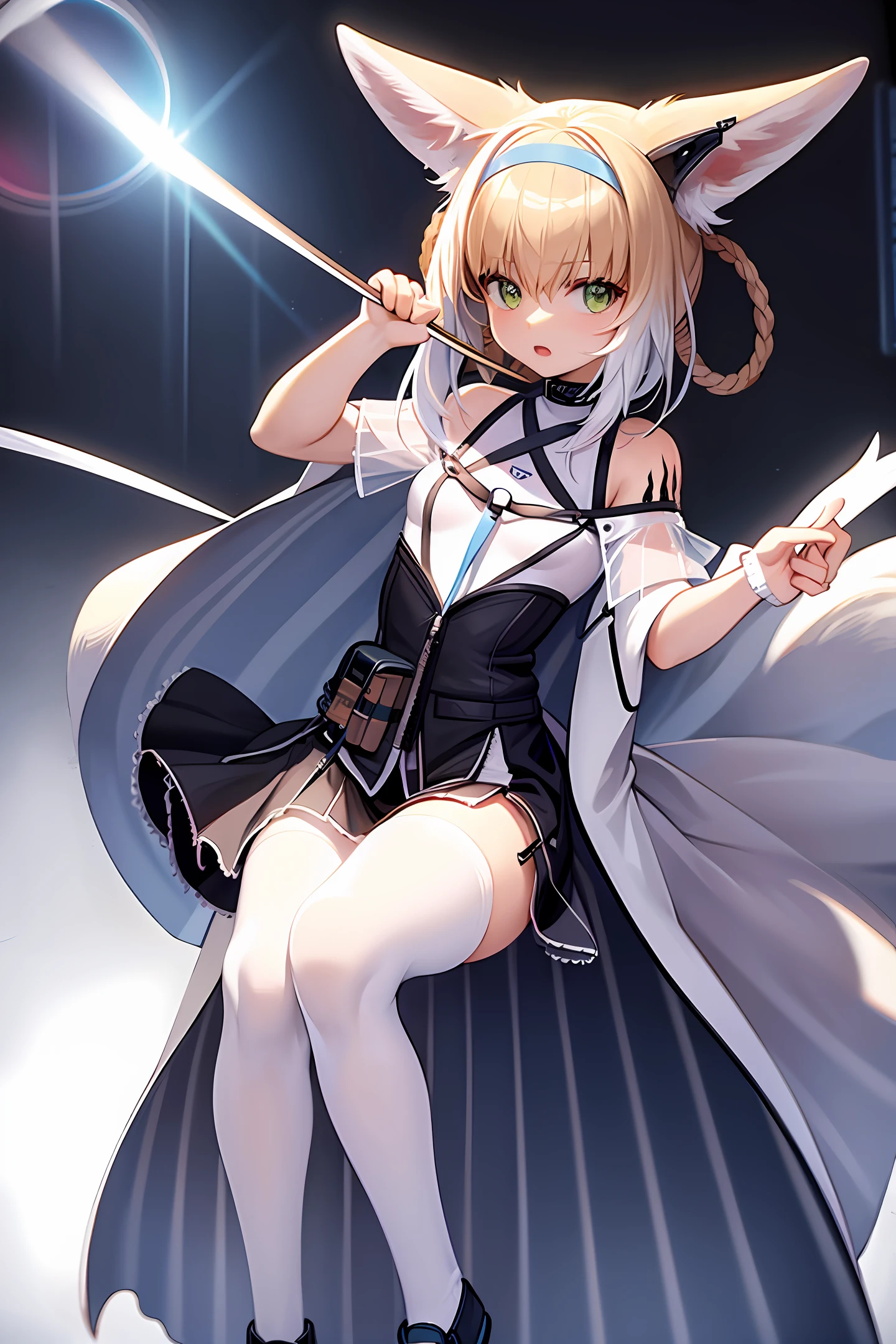 A loli, no underwear, you can see her through her shirt, small breasts, open hands