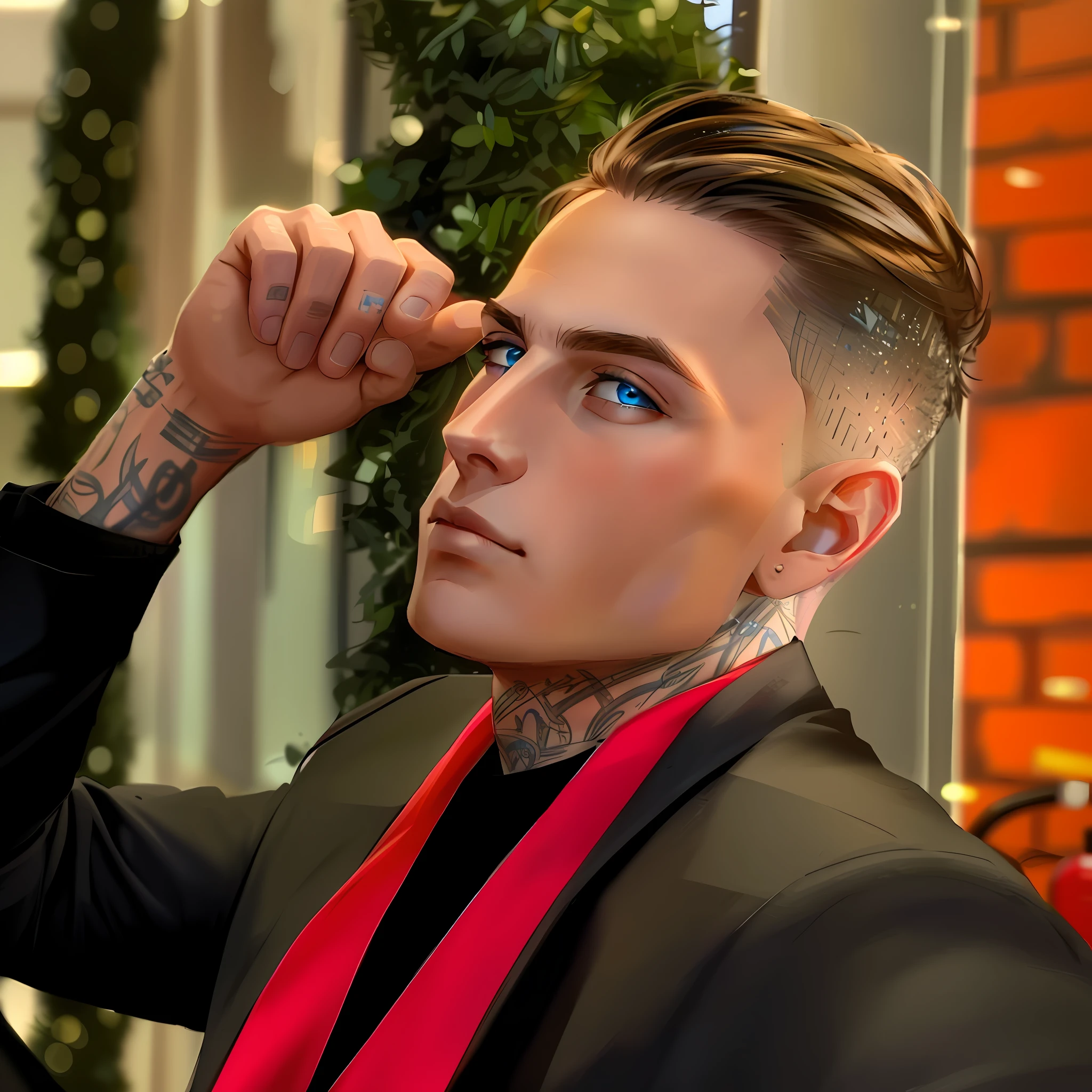 (HD, Ultra Detailed) handsome man bad boy, blue eyes, 8k resolution