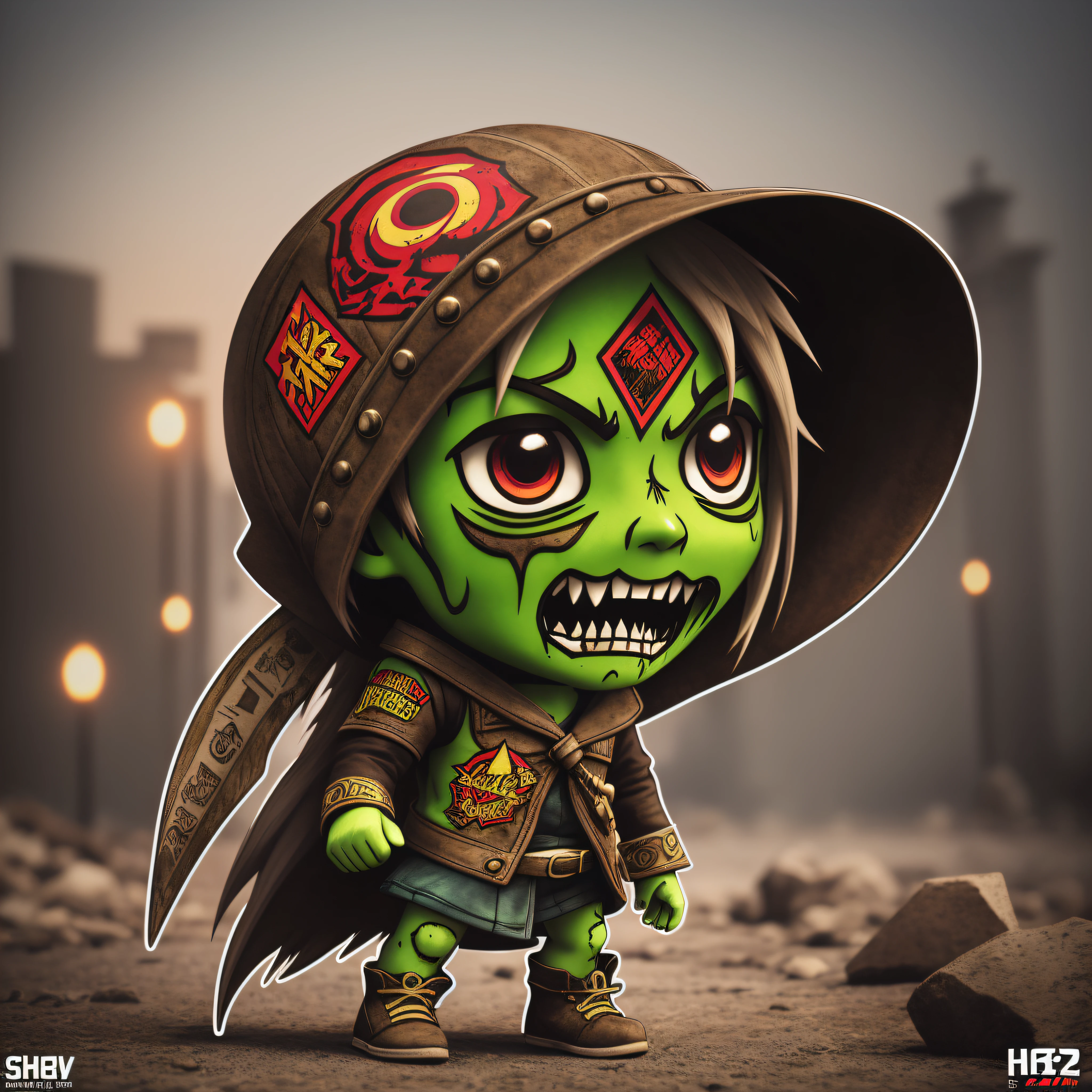 ((sticker)), chibi zombie, promo photo, intricate details, hdr, cinematics, adobe lightroom, very detailed --auto --s2