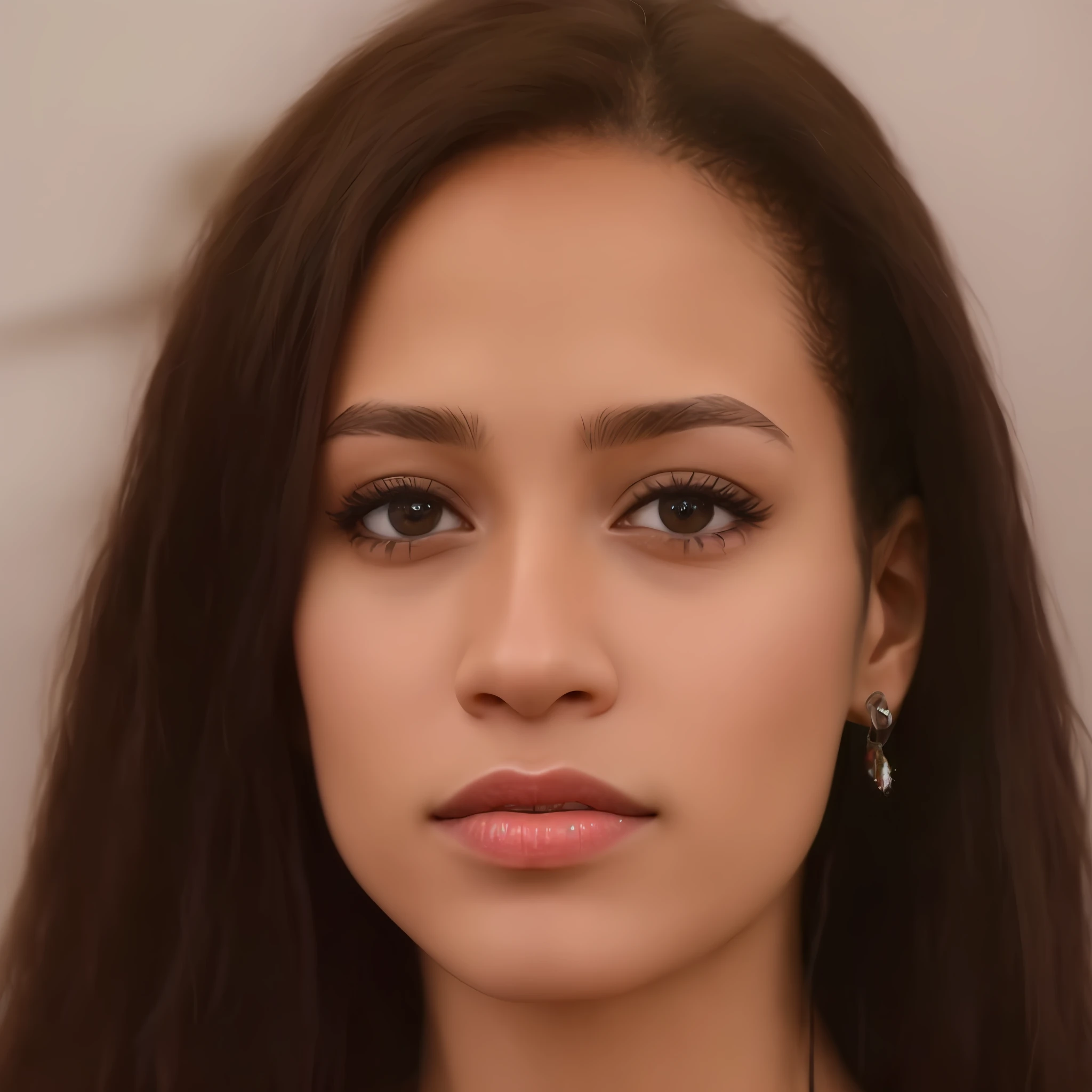 there is a woman with long hair and a necklace on, female model, mixed-race woman, ultra - realistic faces, nathalie emmanuel, medium close up portrait, soft portrait shot 8 k, mixed race woman, taken in the early 2020s, accurate ultra realistic faces, ultra realistic faces, headshot profile picture, portrait image, hyperrealistic beautiful face