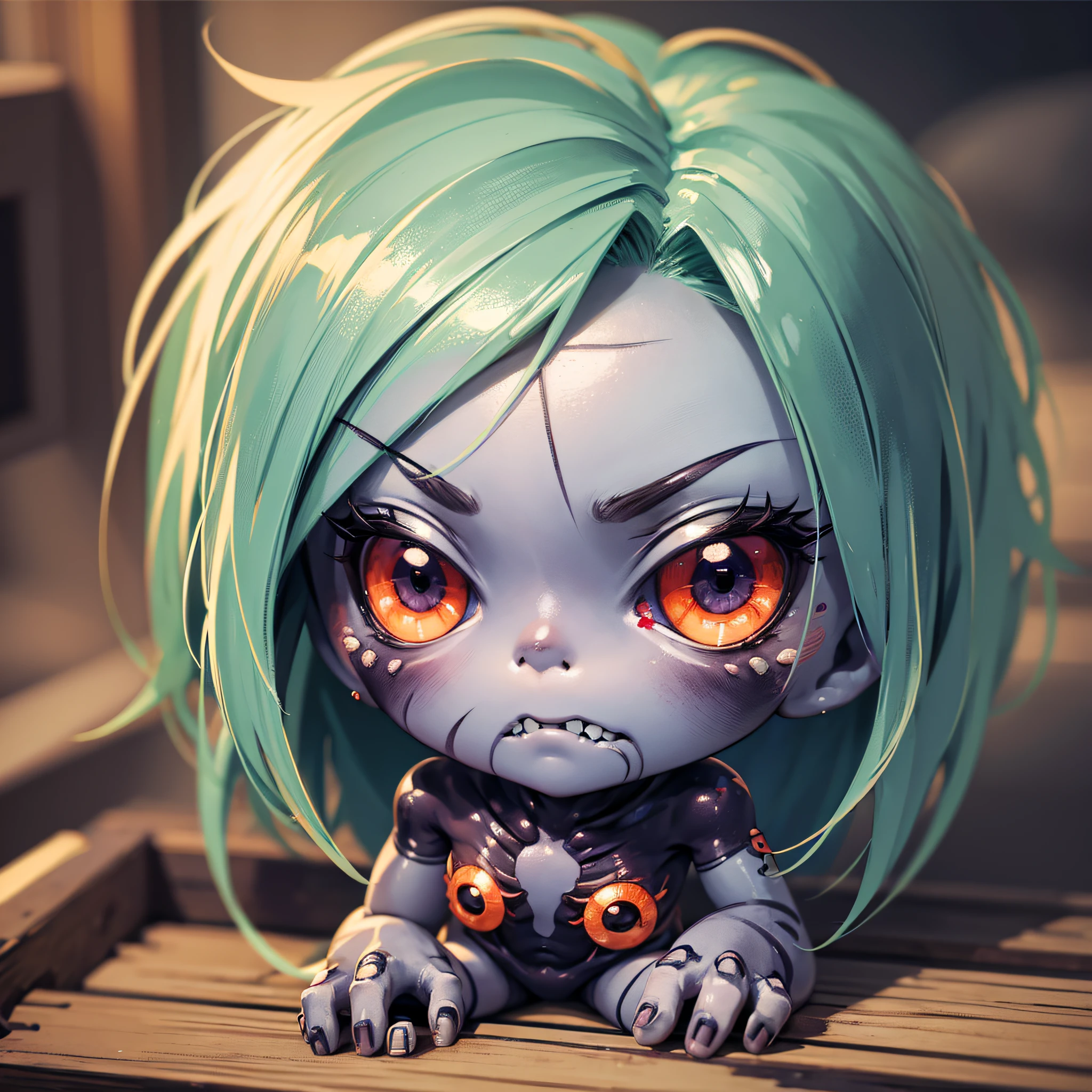 ((sticker)), Chibi Zombie, masterpiece, anatomically correct, textured skin, super detail, 8k --auto --s2