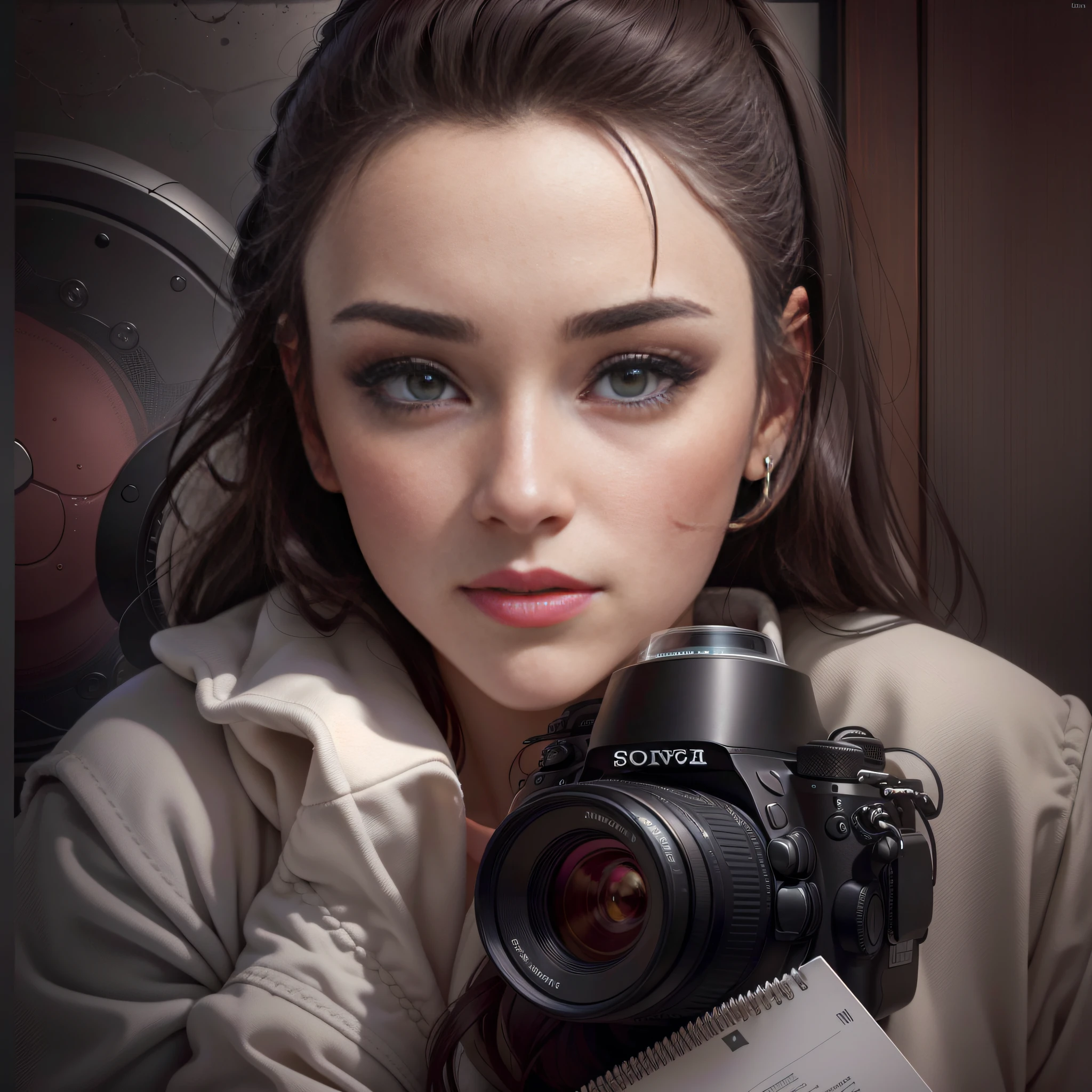Woman of 30, detailed face, American, Sony with APS-C sensors and are in search of a high quality zoom, this may be the perfect choice. It offers a unique and useful combination of a large maximum aperture and a wide full-frame equivalent focal length range of 26-105 mm, without compromising optical quality. Suit, cotton, open on the left leg, from end to end. Setting: The law firm has a sophisticated and elegant décor, with high quality furniture and contemporary design. In the waiting room, there is a combination of armchairs upholstered in black and gray leather, arranged in a symmetrical arrangement around coffee tables of tempered glass with chrome bases. The chairs are upholstered in dark gray fabric, providing comfort to customers. On the walls, there are dark wood panels that contrast with a soft and discreet painting. The meeting room features a large solid wood table, with glossy finish, surrounded by black leather chairs, all ergonomically designed to ensure maximum comfort during long meetings. A built-in bookcase displays legal books bound in brown leather, arranged in an orderly fashion. The heavy curtains, in a neutral tone, complement the classic aesthetic of the environment. The balance between functionality and refined style is evident in every detail of the furniture, providing a professional and welcoming environment to the law firm's clients. f/2.8. It's compact and lightweight, but offers high-quality results. Its closest focal length is only 15 cm at the shortest focal length, making it ideal for close-up shots. The RX autofocus motor --render --Iso-- Ultra reakista v4.