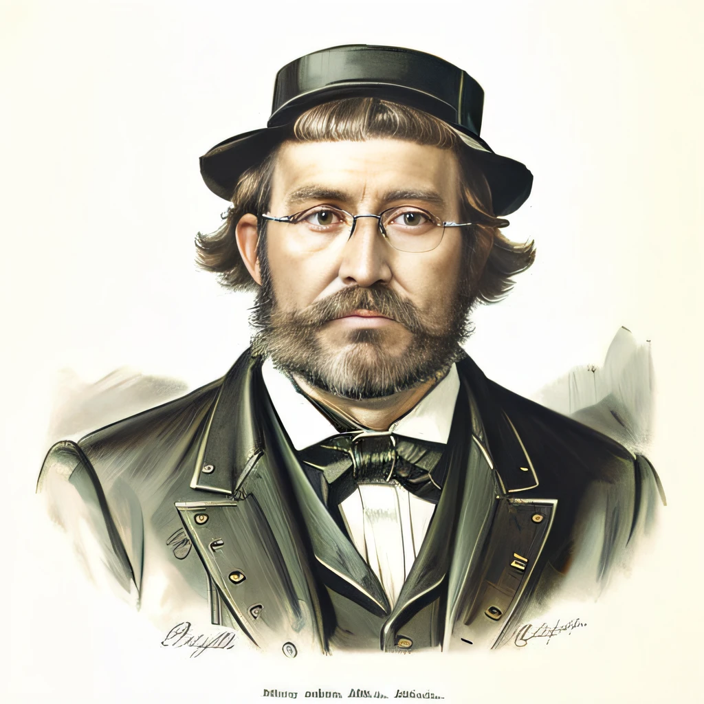 (a detailed drawing of ogre man in a beaver hat portrait :1), pointy ears, glasses, detailed, historic illustration, gothic, magic, hyperrealistic ,8k,europe,(steampunk)