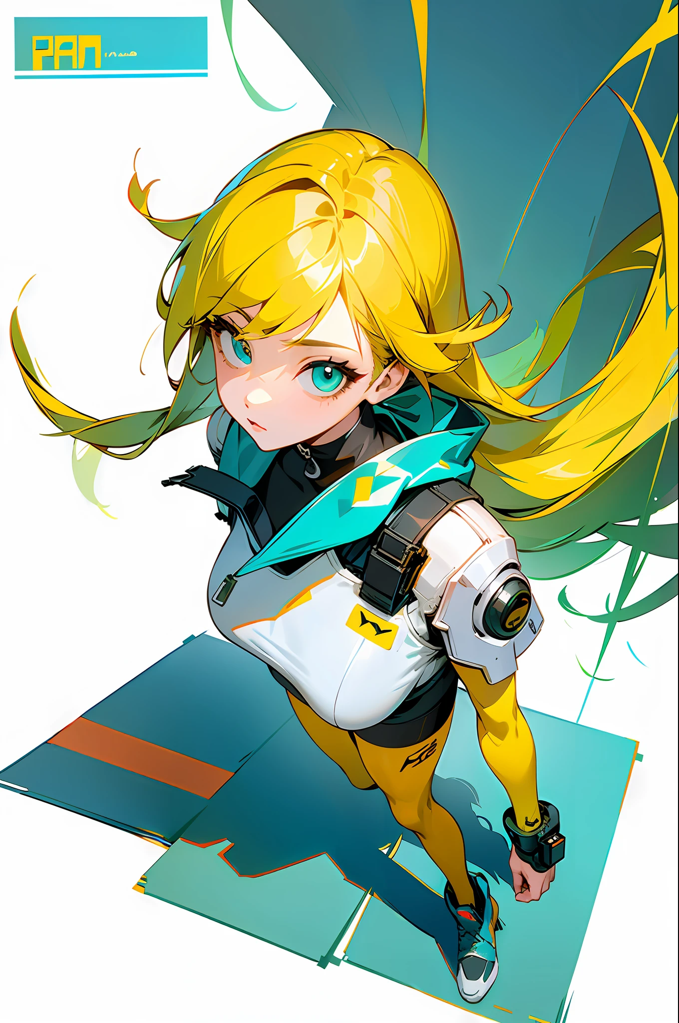 round image,(masterpiece:1.3), (the best quality:1.2), (super fine illustrations:1.2), (Masterpiece), high quality, high detail,(SOLO:1.4),((round image)),[(white background:1.1)::5],[(cyberpunk:1):5],[(game character portrait:1.2):5],

{1 girl},{solo},(((full body))),{{{only five fingers}}},((yellow))long  hair((yellow and (White) ends)),long hair,whole body, pantyhose,look at viewer, from above, aqua eyes, cyberpunk,