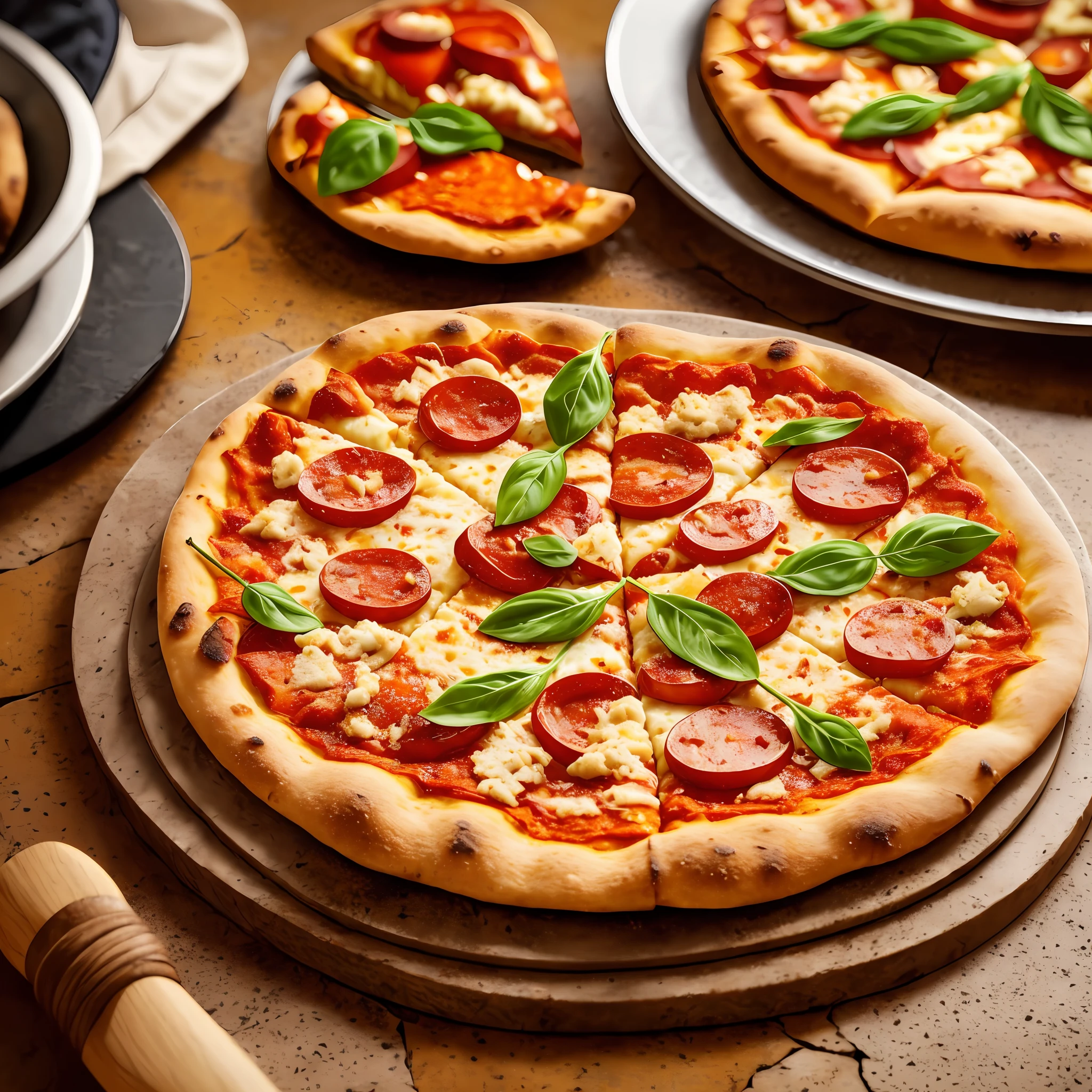 Macro photo of a slice of delicious pizza in front of a stone oven, fire oven, light it fire, food photography, advertising photography, macro crisp quality, warm colors, soft light, extremely detailed, beautiful, establishing shot, artistic, hyperrealistic, octane render, cinematic lighting, dramatic lighting, masterpiece, light brazen, extremely detailed --auto --s2