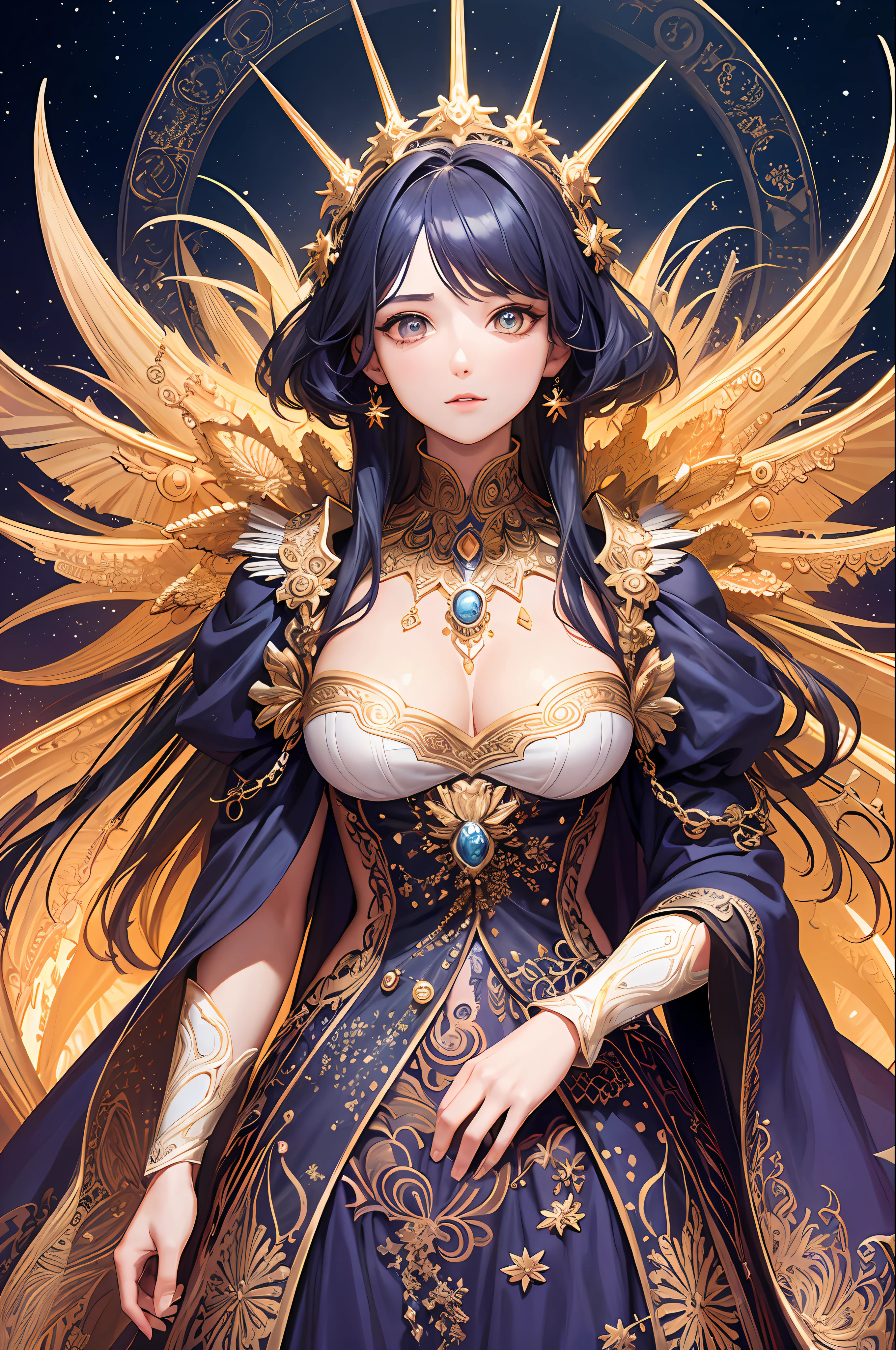 Celestial Beast (Masterpiece, Top Quality, Best Quality, Official Art, Beauty and Aesthetics: 1.1), (1girl: 1.3), Extreme Detail, (Fractal Art: 1.3), Colorful, Most Detailed