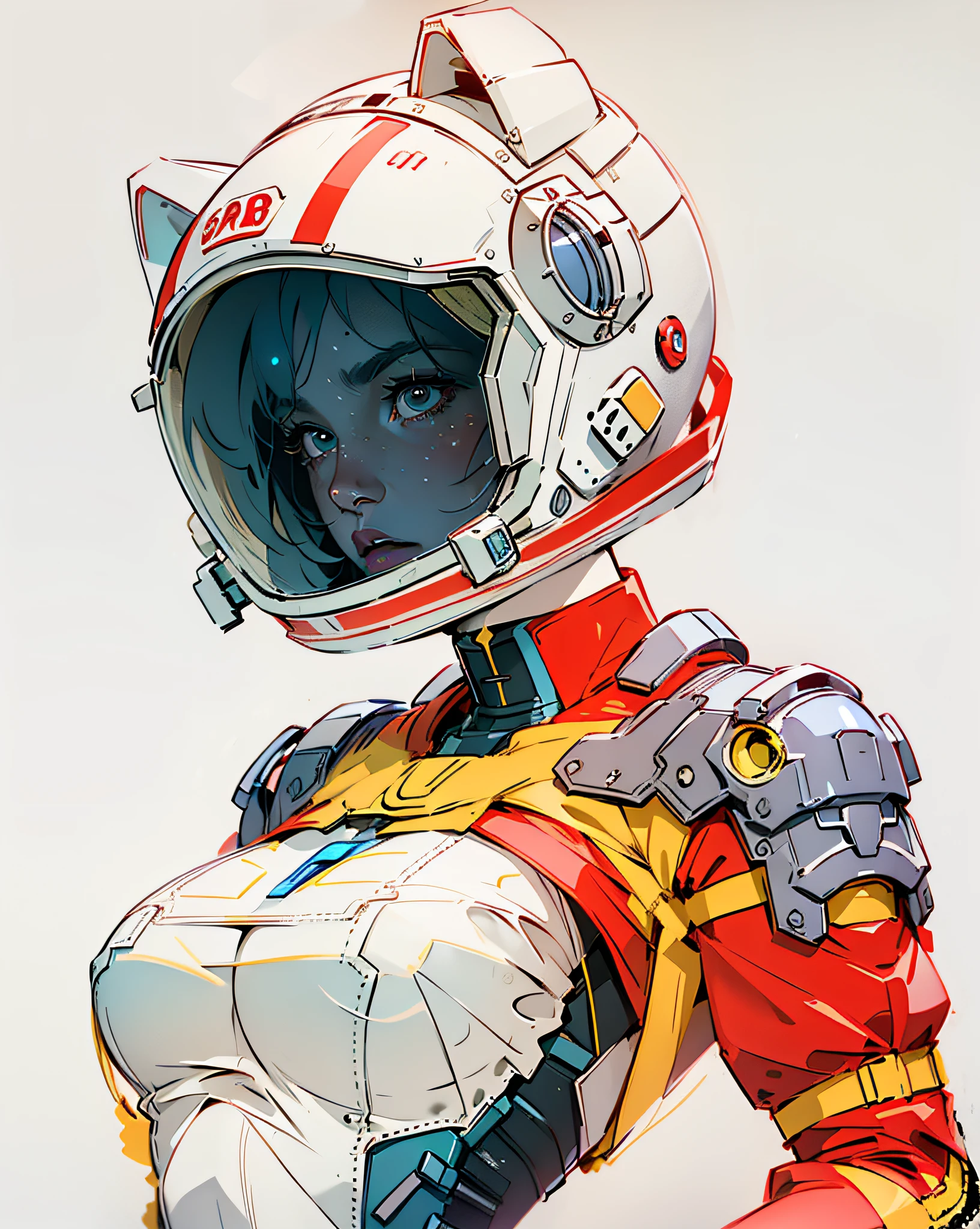 girl in astronaut suit on moon, (An extremely delicate and beautiful work), beautiful face, waist leaking, full body, Random posture, big breasts, delicate figure, realistic photo, (portrait), [smoke], [haze], natural lighting, shallow depth of field, photographed on a Canon EOS-1D X Mark III, 50mm lens, F/2.8, (intricately detailed, hyperdetailed), ((RAW color)), sharp focus, HDR, 4k resolution, Cinematic film