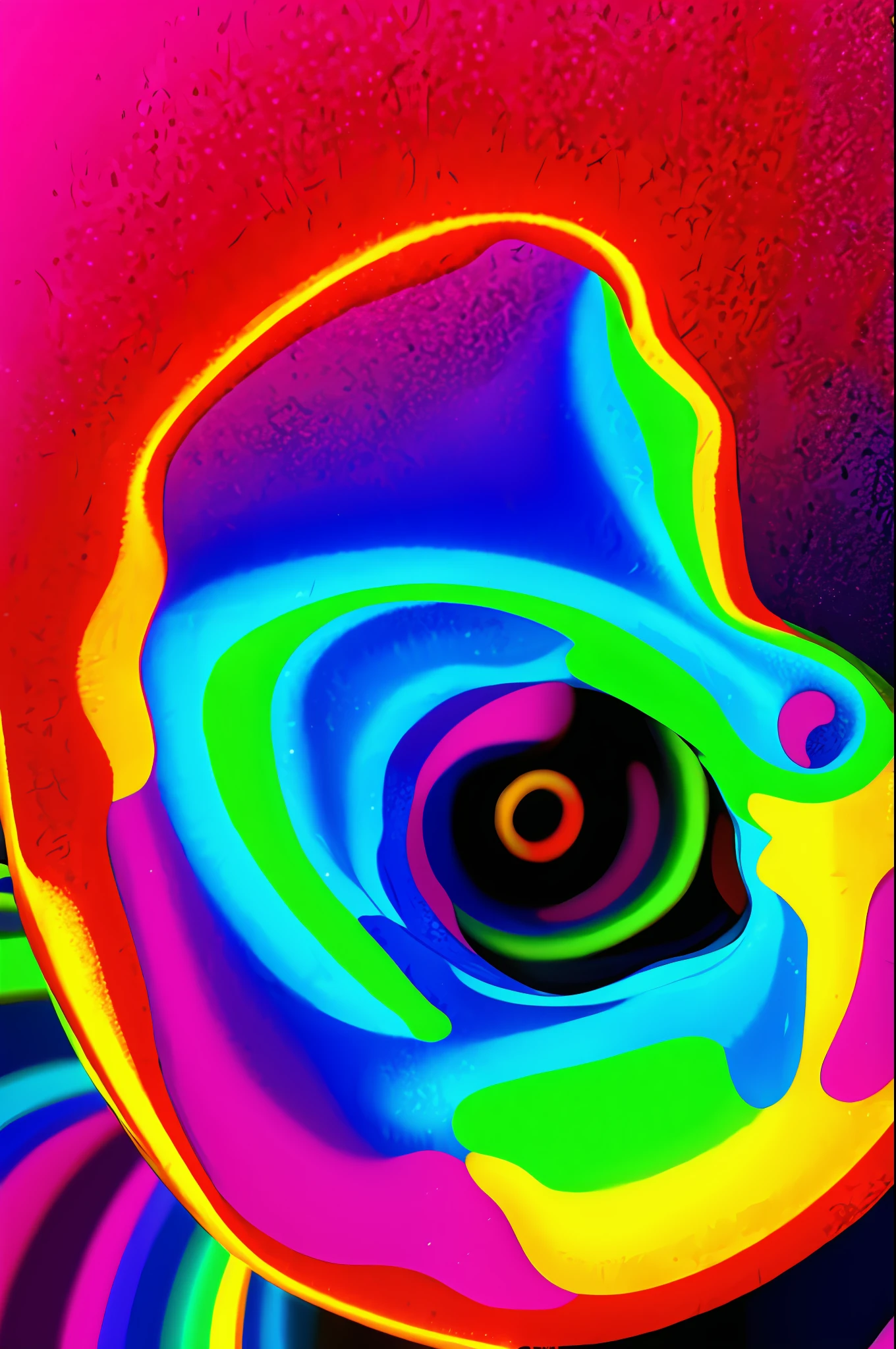 (Closeup), Portrait, Portrait, (Solo), Masterpiece, Best Quality, Clothes High Contrast, Psychedelic, [[[???]]], Particles, Bloom, Neon, (glow), flat color, splashs of color , color mix