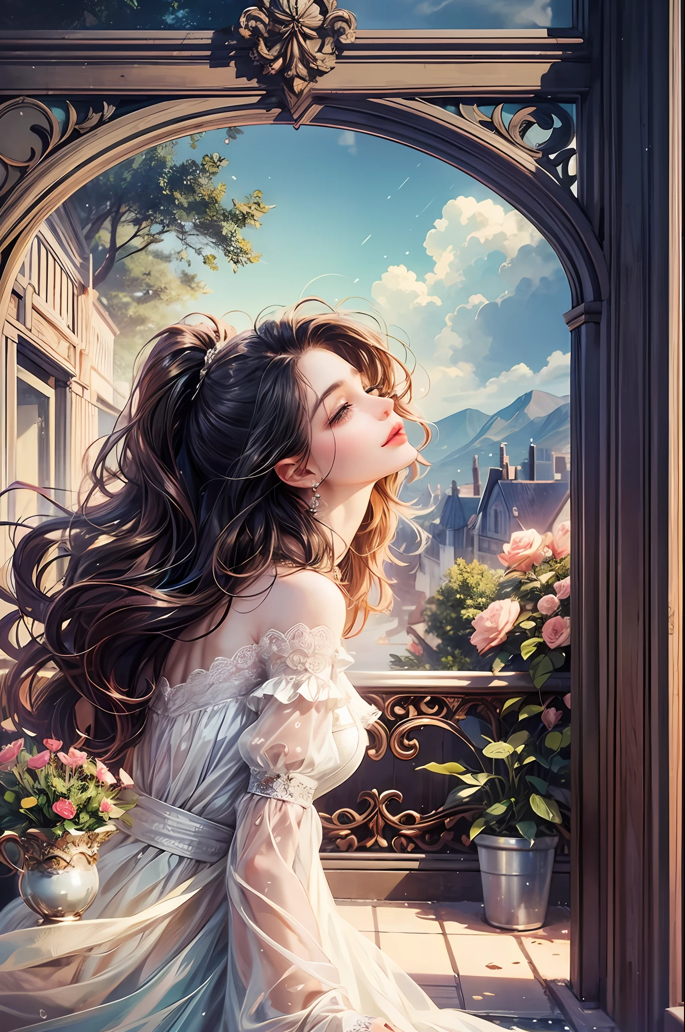 a woman in romantic vibes, Poetcore, Pinterest aesthetics --auto --s2
