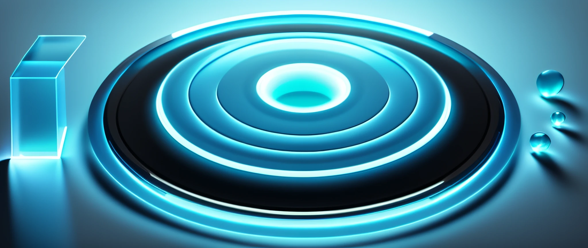 Translucent glass material, Fresnel, light blue, studio lighting, sense of technology, B-side icon, texture luminescence, black background