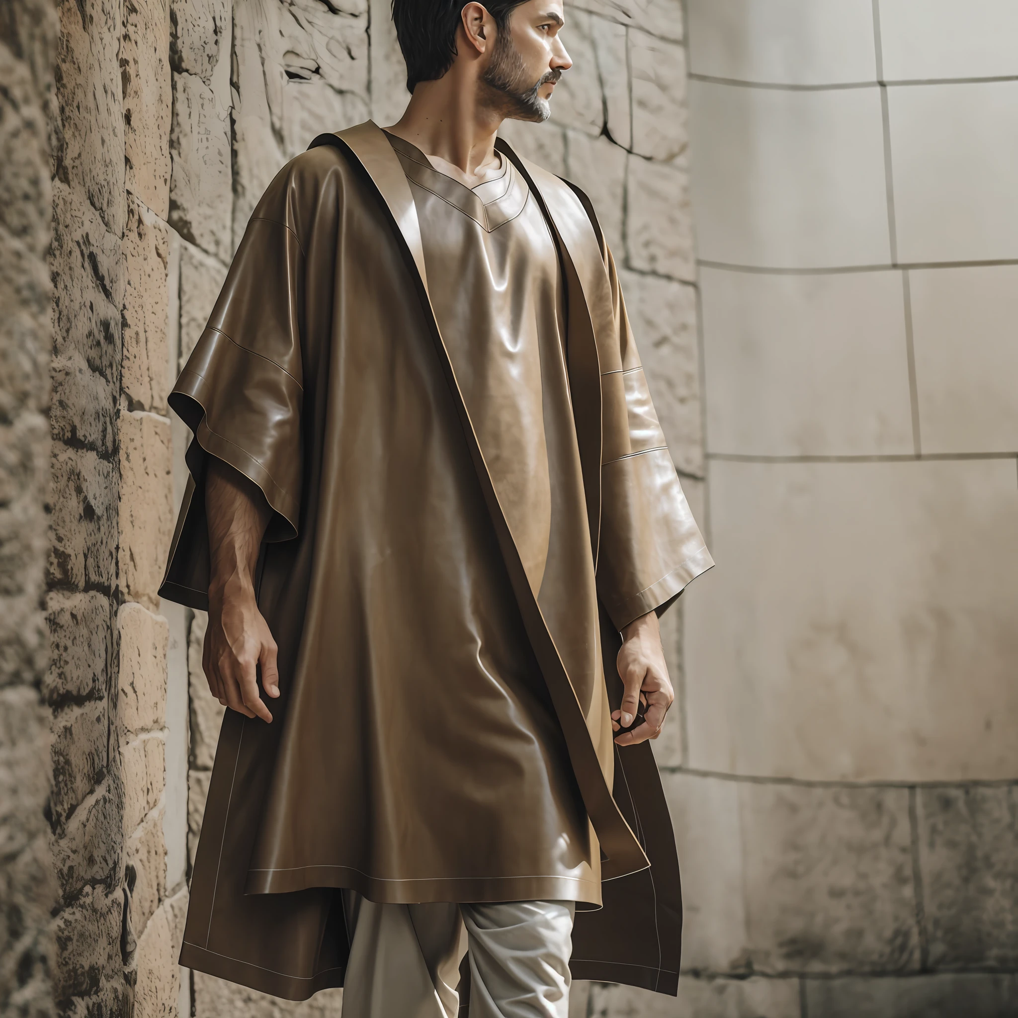 RAW photo, David wearing simple shepherd clothes such as a tunic and leather sandals, small details, photorealistic, ultra-realistic photo, 8k uhd, dslr, soft lighting, high quality, film grain, Fujifilm XT3, (masterpiece), (Size 16 by 9). --auto --s2
