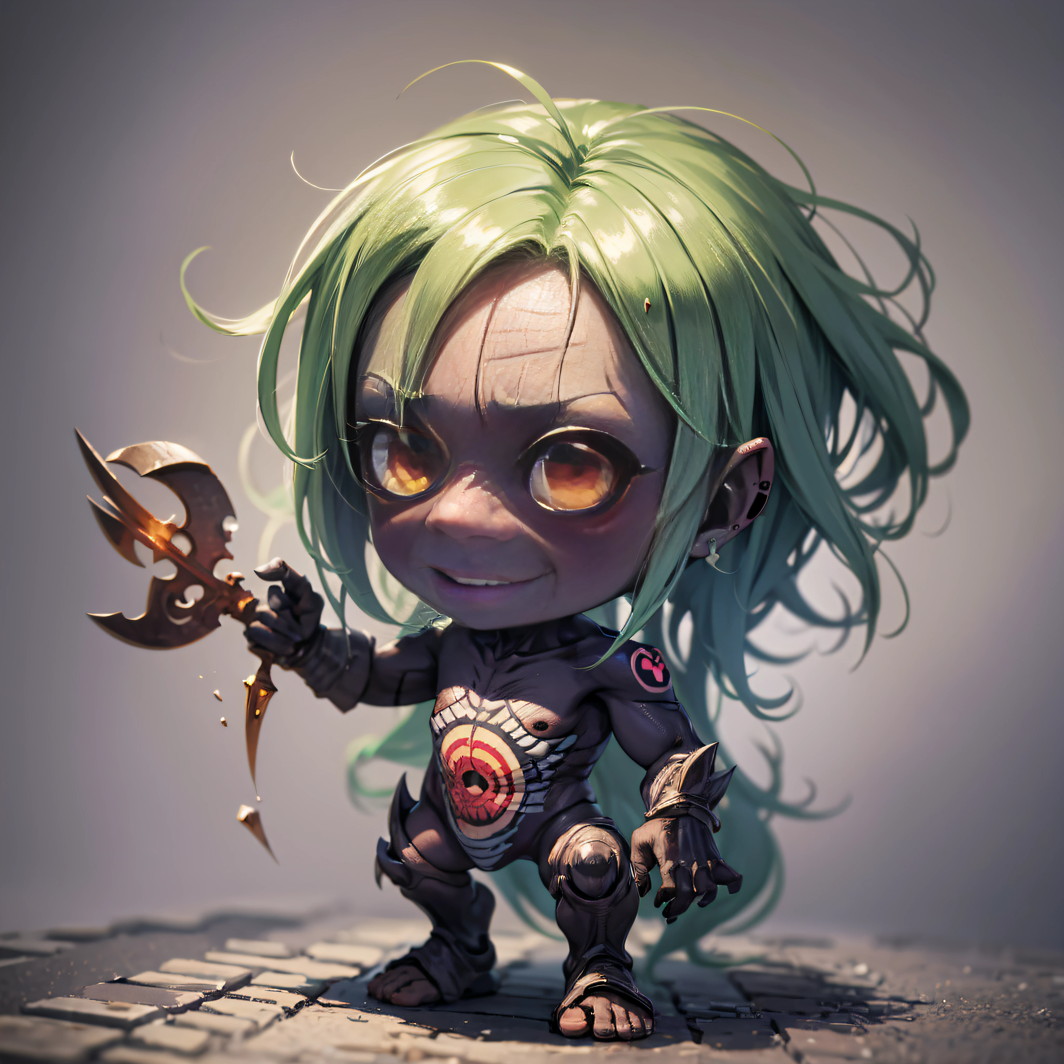 ((sticker)), Chibi Zombie, masterpiece, anatomically correct, textured skin, super detail, 8k --auto --s2