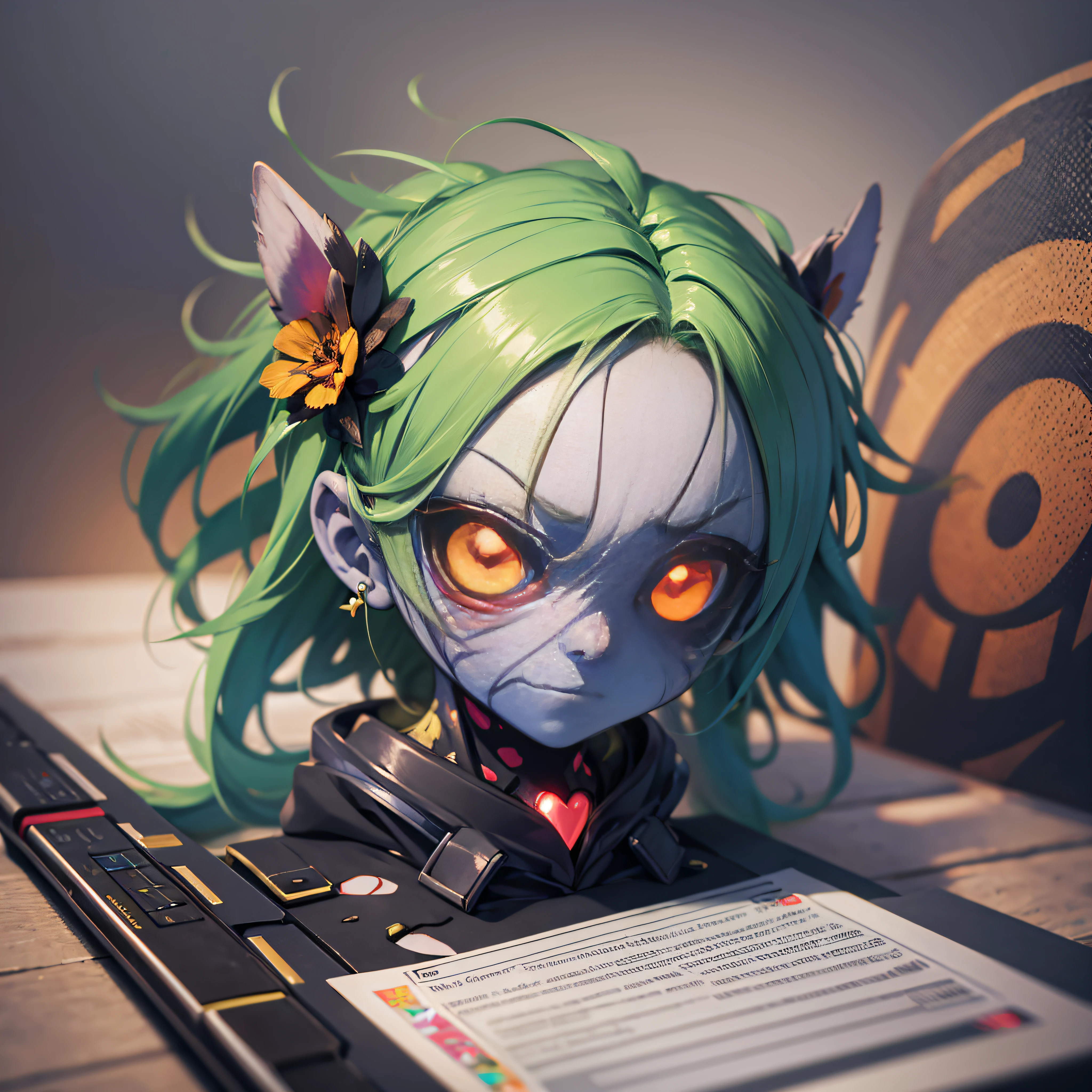 ((sticker)), Chibi Zombie, masterpiece, anatomically correct, textured skin, super detail, 8k --auto --s2