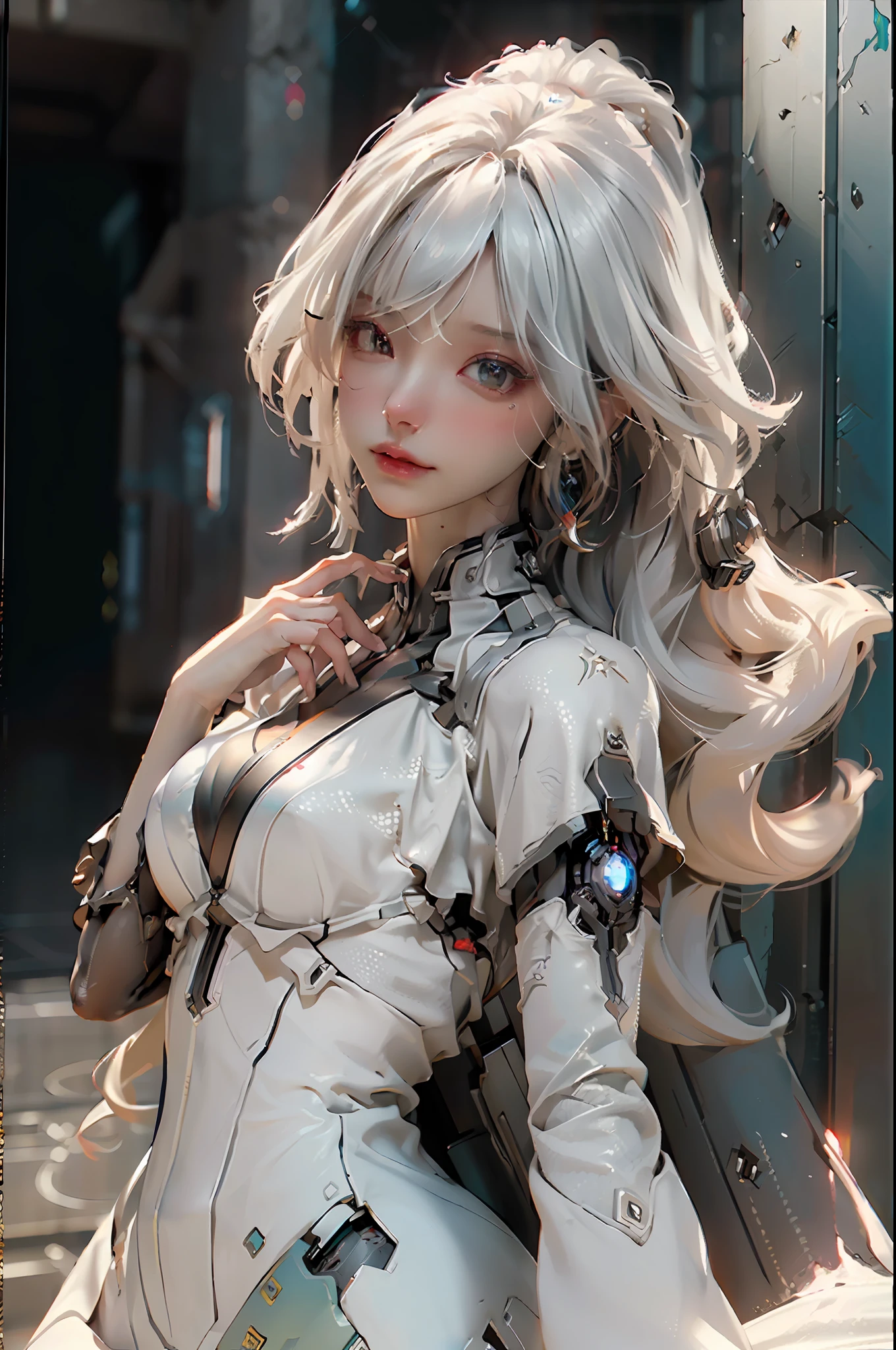 (Best Quality), ((Masterpiece)), (Detail: 1.4), 3D, (A Beautiful Cyberpunk Woman: 1.5), HDR (High Dynamic Range), Ray Tracing, NVIDIA RTX, Super-Resolution, Unreal 5, Subsurface Scattering, PBR Texture, Post-processing, Anisotropic Filtering, Depth of Field, Maximum Sharpness and Sharpness, Multi-layer Textures, Albedo and Highlight Maps, Surface Shading, Accurate simulation of light-material interactions, perfect proportions, Octane Render, two-color light, large aperture, low ISO, white balance, rule of thirds, 8K RAW, large breasts, long black hair, delicate facial features, red and black color mix mech,