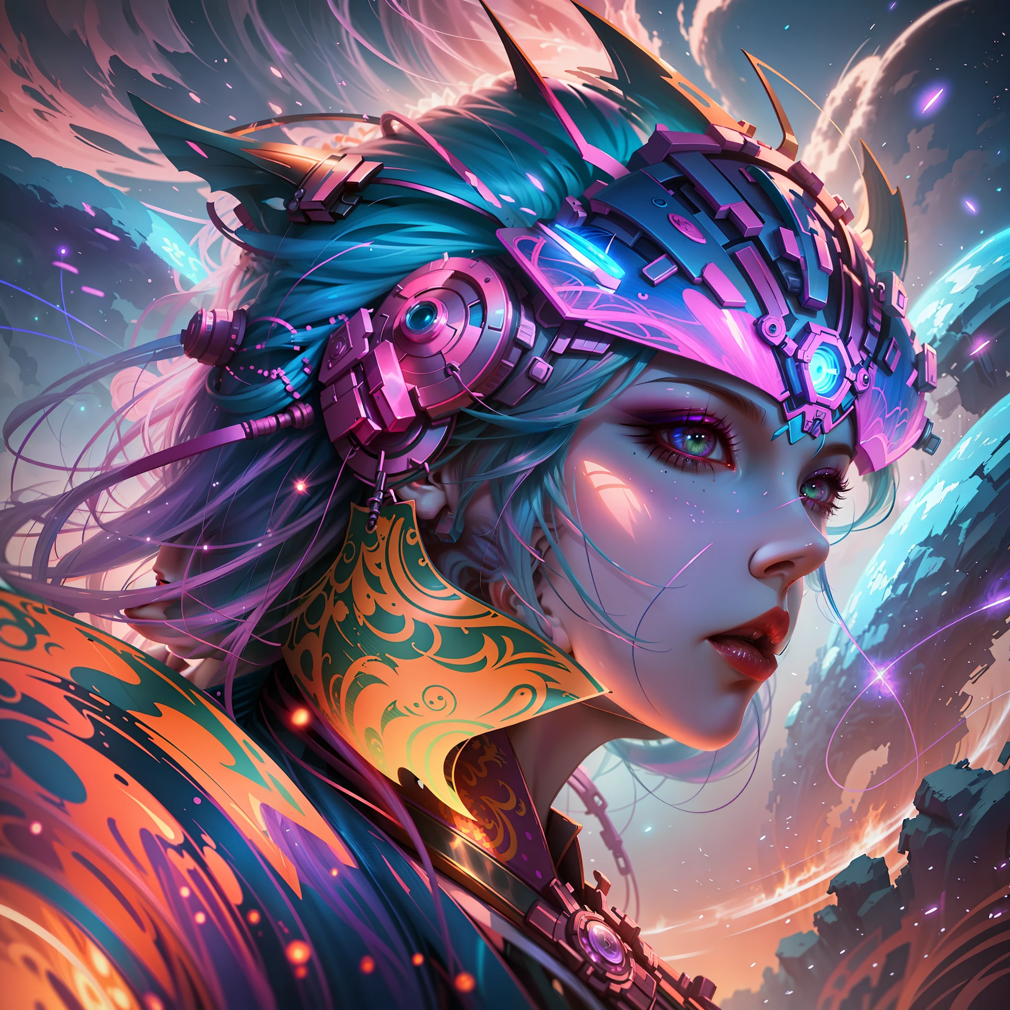 anime girl with futuristic hair and headgear in a surreal scene, epic fantasy digital art style, in the art style of mohrbacher, rossdraws cartoon vibrant, epic digital art illustration, detailed digital anime art, jen bartel, beautiful digital artwork, stunning digital illustration, detailed digital 2d fantasy art, 4k detailed digital art, peter mohrbacher style