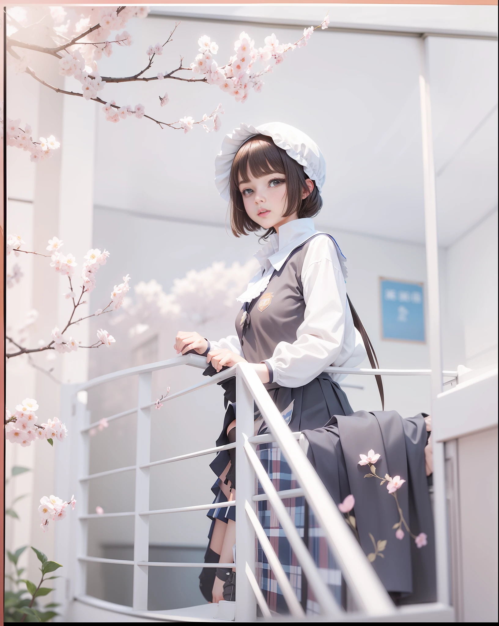 masterpiece, best quality, super detailed, illustration, colorful, falt color, depth of field, lens flare, 1girl, anime, sitting, brunette, looking at viewer, school, classroom, pleated miniskirt, school uniform, serafuku, black Pantyhose, detailed skin texture, detailed cloth texture, beautiful and detailed face, --auto --s2
