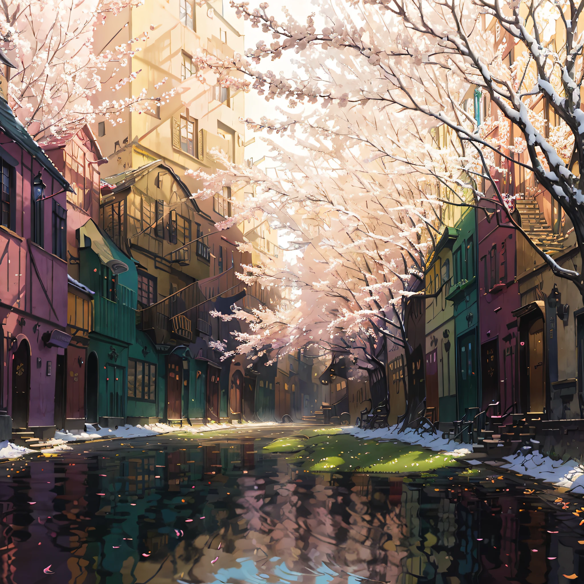 The uninhabited alley, reflecting the streamers that streaked by. --auto --s2