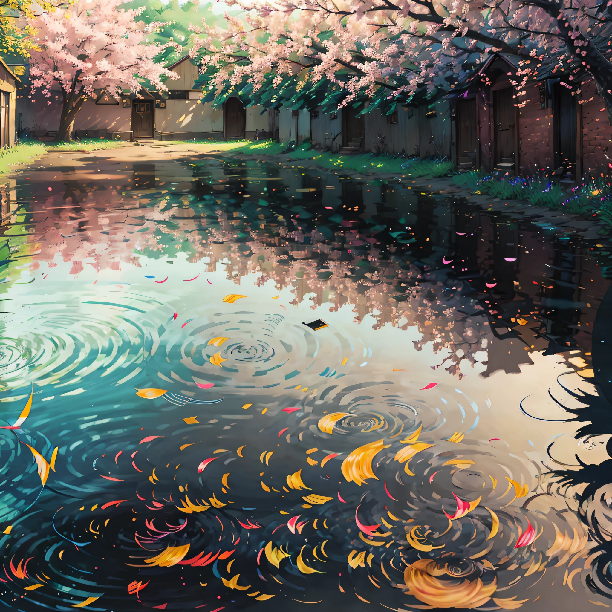 The uninhabited alley, reflecting the streamers that streaked by. --auto --s2
