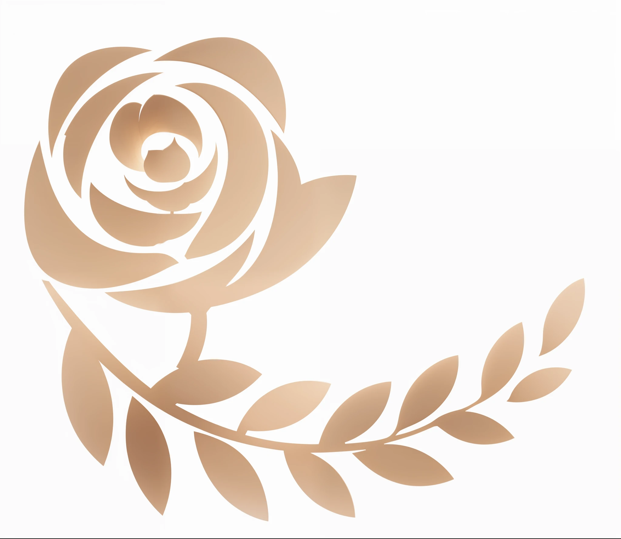 rose, wheat grain, interconnected roots, wheat stalk only, wheat lying flat, rose vertical, golden, intricate logo, textured, detailed design, white background, romantic colors, still life, 3d rendering, high detail, 8k