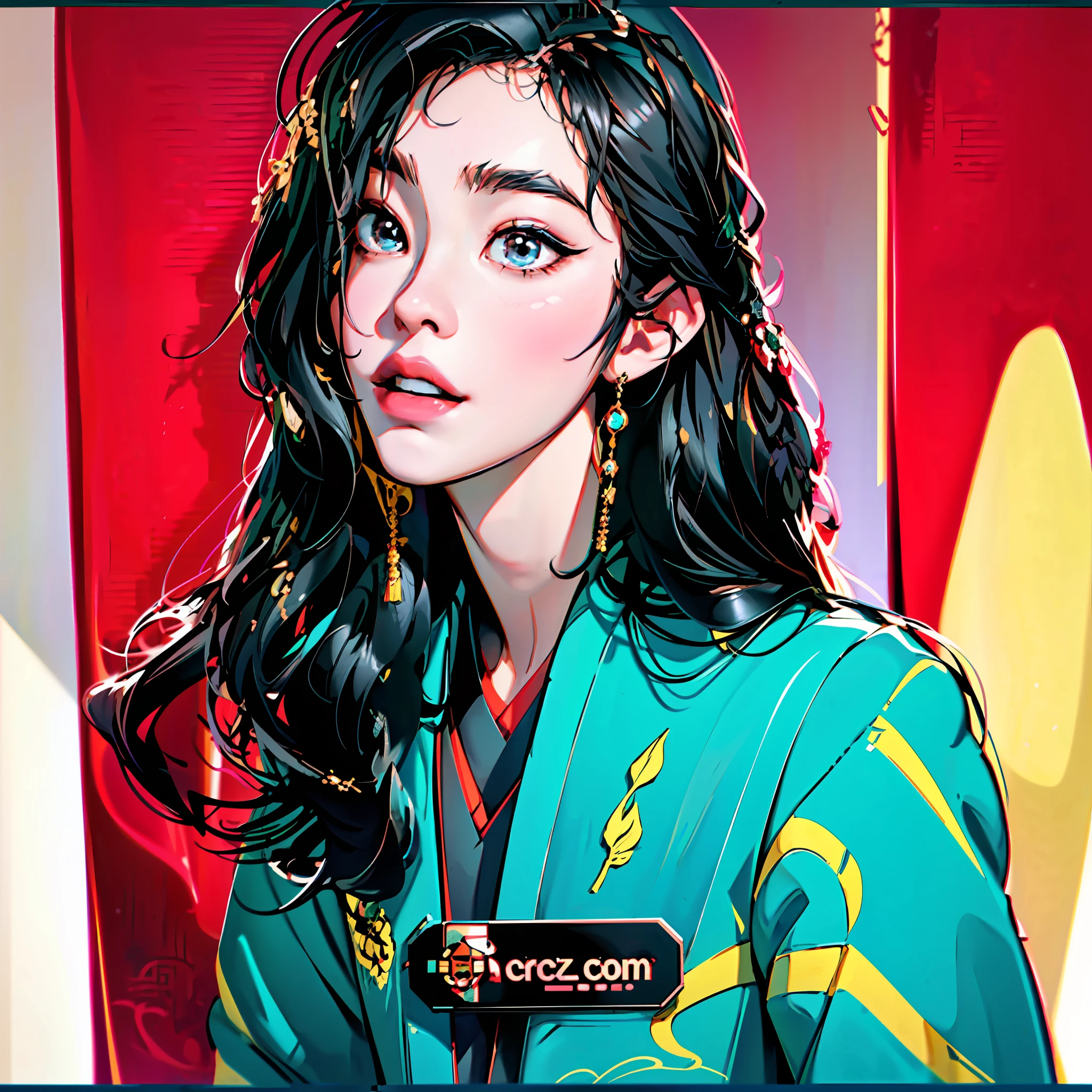 a close up of a woman with long black hair and a black jacket, ulzzang, cai xukun, beautiful south korean woman, lulu chen, jinyoung shin, heonhwa choe, gorgeous young korean woman, gongbi, li bingbing, xision wu, fan bingbing, lee ji - eun, lee ji-eun