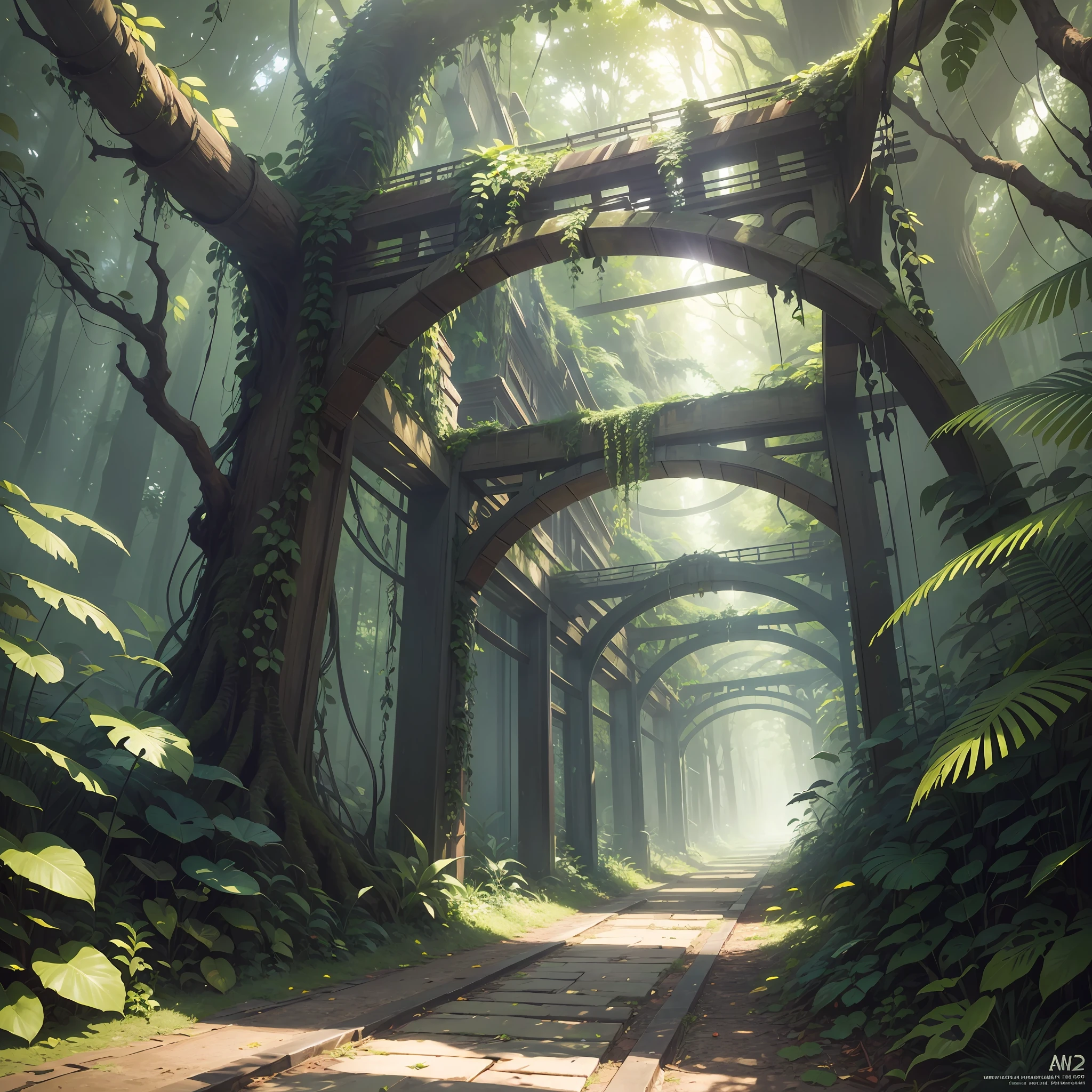 Digital illustration, detailed and intricate, of a dense jungle filled with exotic plants and animals, the sunlight filtering through the canopy creating a dappled effect. In the style of Yoshitaka Amano and Hayao Miyazaki, masterpiece, proportional, detailed, trending on artstation, beautiful lighting, realistic, intricate, award winning, 4k, highest quality Award-winning, 4K digital painting in the style of Yoshitaka Amano. Detailed and intricate depiction of a zombie apocalypse, masterfully capturing the chaos and drama of the scene. Beautiful lighting and cinematic composition make this piece a true masterpiece, trending on artstation --auto --s2