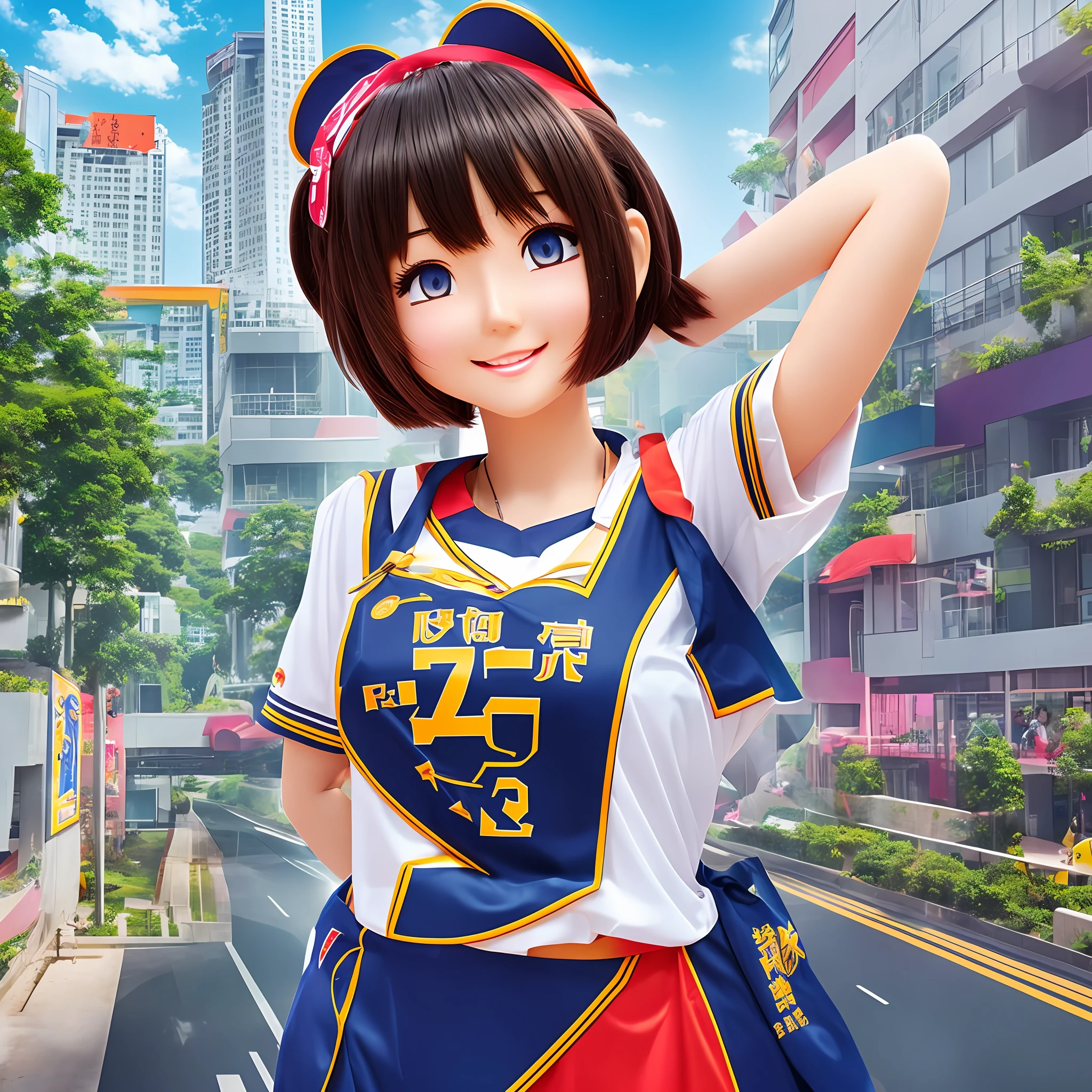 Mascot Idol of Popular Person Creation Institute 25 years old female bright active --auto --s2