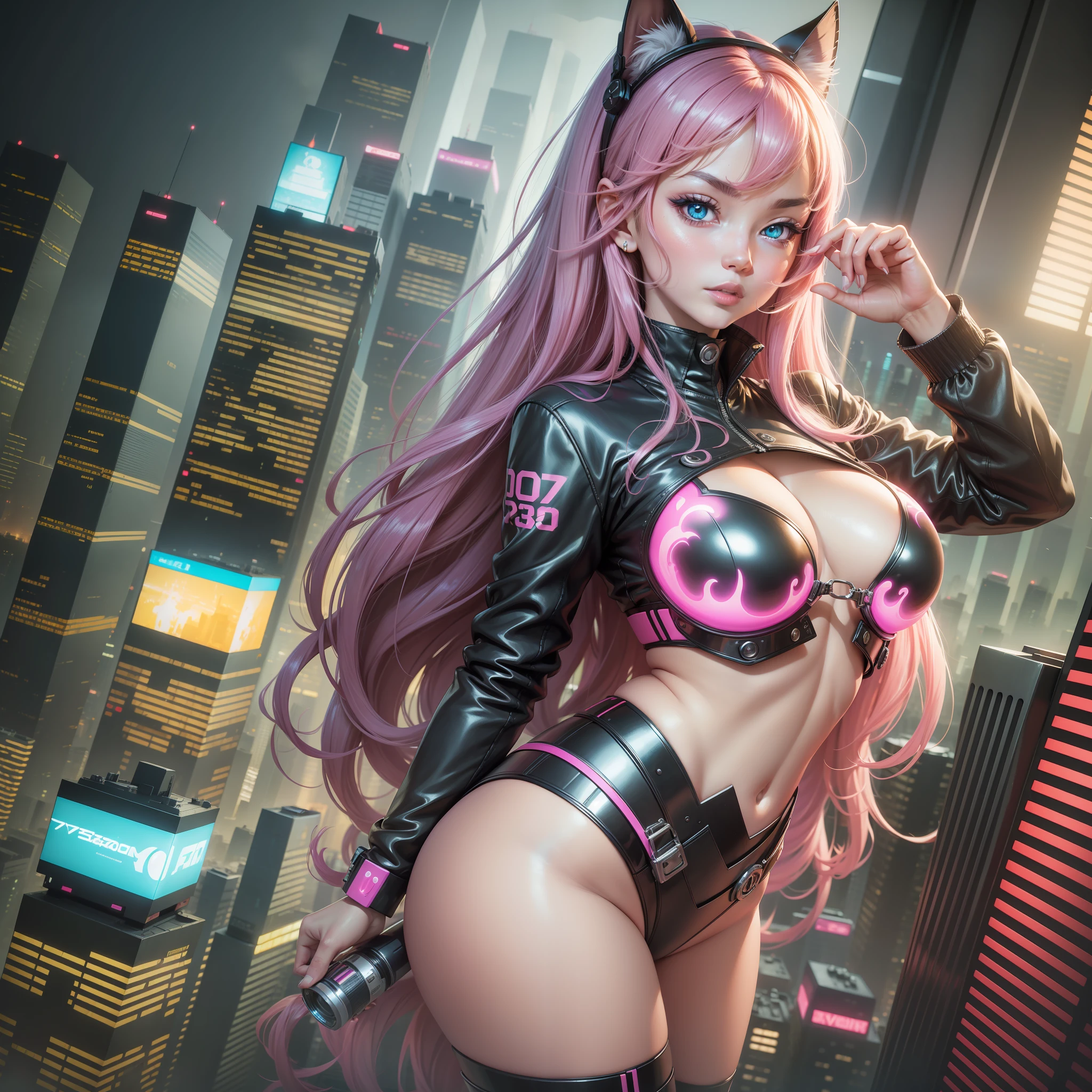 A captivating and enticing anime lady, a seductive anime temptress, a hyperrealistic portrayal of a schoolgirl in anime form. She stands atop a skyscraper, overlooking a futuristic cityscape bathed in neon lights. The city below buzzes with energy, matching her vibrant personality. Her eyes glimmer with a mix of confidence and mischief, drawing you into her world. Photographed by Mario Testino, using a Fujifilm GFX 100S with a 35mm lens, the lighting is a combination of cinematic lighting and vibrant colored gels, creating a dynamic and visually stunning image. --v 5 --q 2