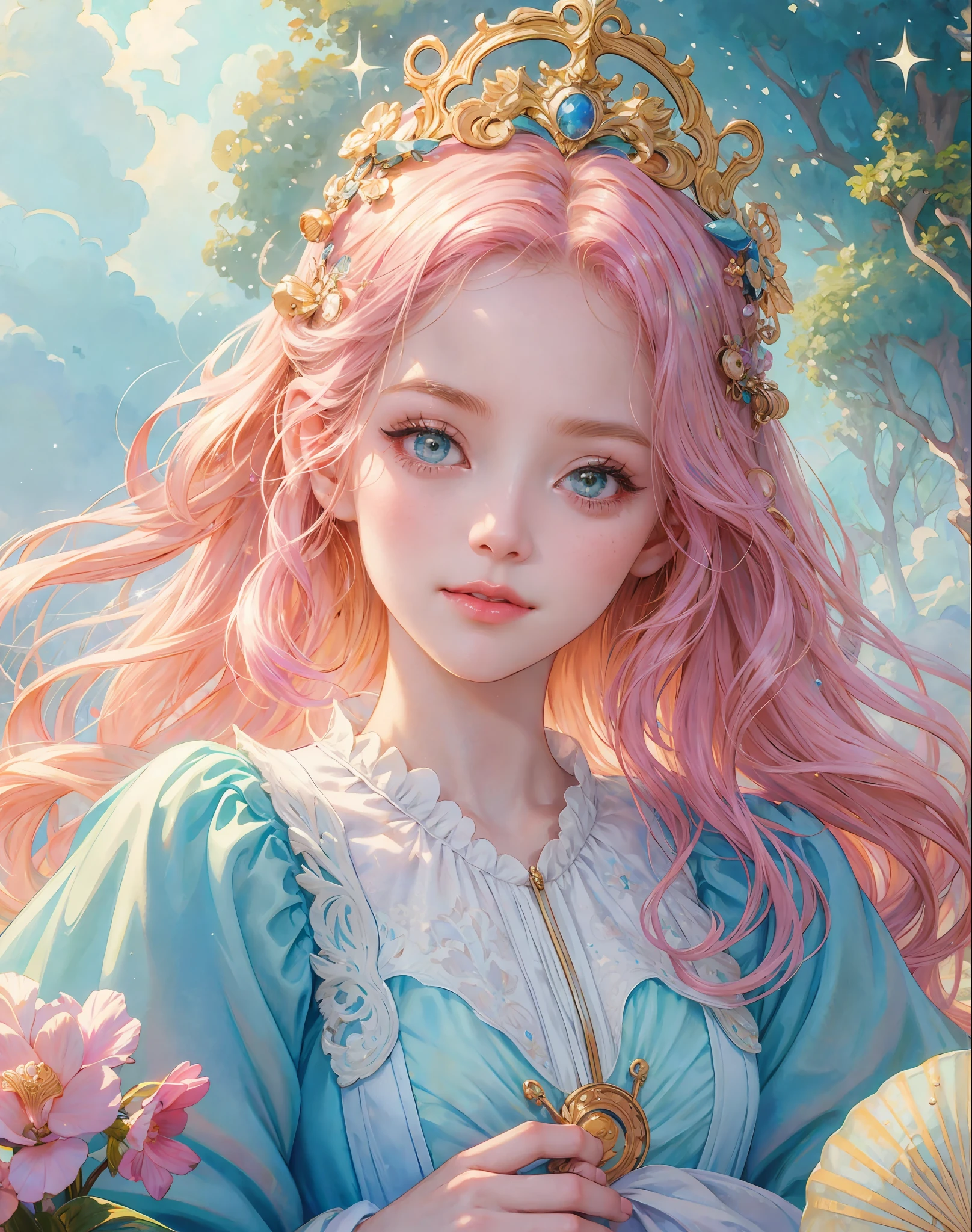 Princess girl with wing, Blue, Pastel, glitter, dramatic, dreamy, pastel, Watercolor, Whimsical, Delicate, seashell crown, Trending on Artstation, Highly detailed, Intricate, Portrait, digital painting, Fantasy theme, Fantasy robes, Fantasy concept art, Fantasy character art, Smug, Teenage girl, perfect body, full body, dreamy, pastel, Watercolor, Whimsical, Delicate, seashell crown, art by loish and lois van baarle, Trending on Artstation, Highly detailed, Intricate, Portrait, digital painting, (Cinematic Photo:1.3) of (Realistic:1.3),(Amusing:1.3) chibi, constellation, (1girl, solo:1.2), (chibi:1.3), eyeliner, eyelashes, looking at viewer, (shiny skin:0.16), (pale skin:0.33), (body blush:0.38), eyes beautiful, anime, realistic, masterpiece, best quality, movie still, cloud girl, floating in the sky, (close-up:1.1), bright, happy, fun, soft lighting,Highly Detailed,(Art Nouveau:1.3),(Baroque Art:1.3),(80s Art:1.3),naturalism,land Art,regionalism,shutterstock contest winner,trending on unsplash,featured on Flickr