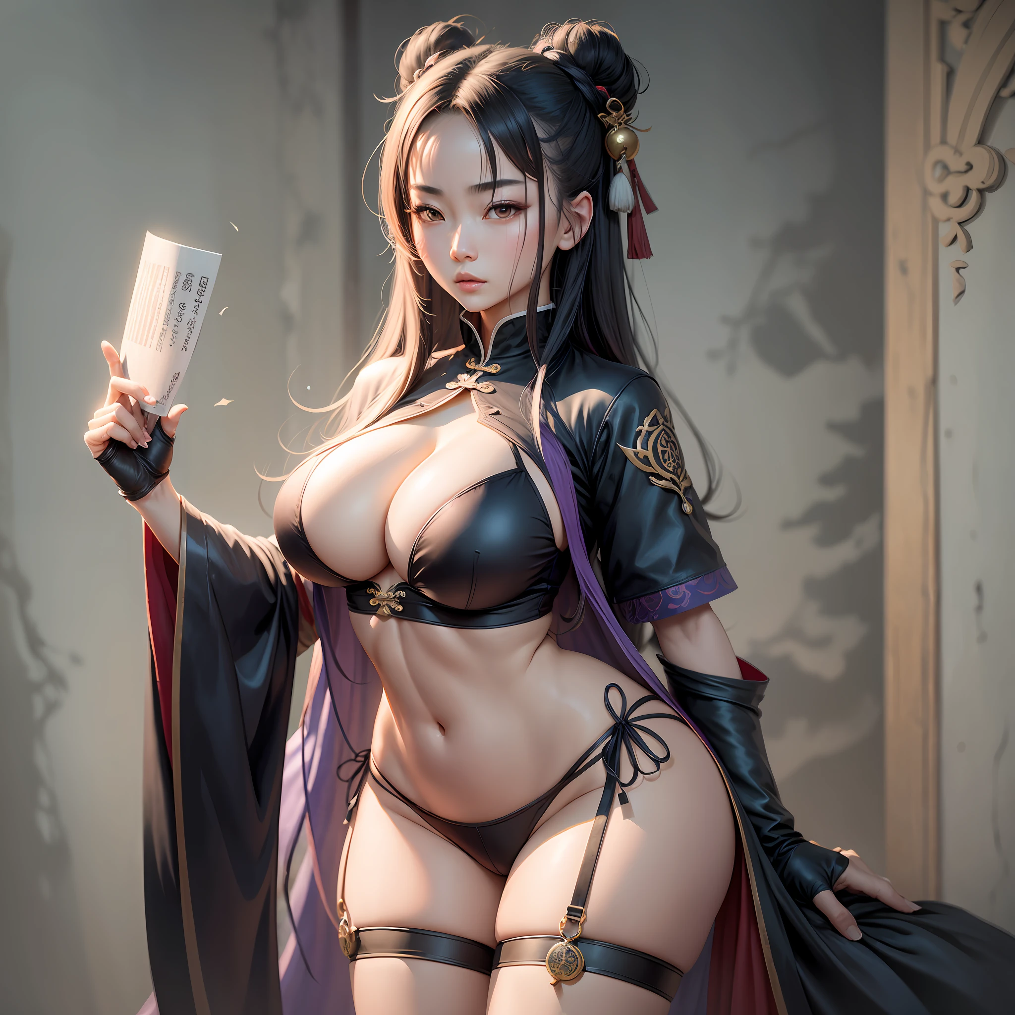 Taoist priest, perfect body proportions, big breasts, beauty, broken clothes --auto --s2