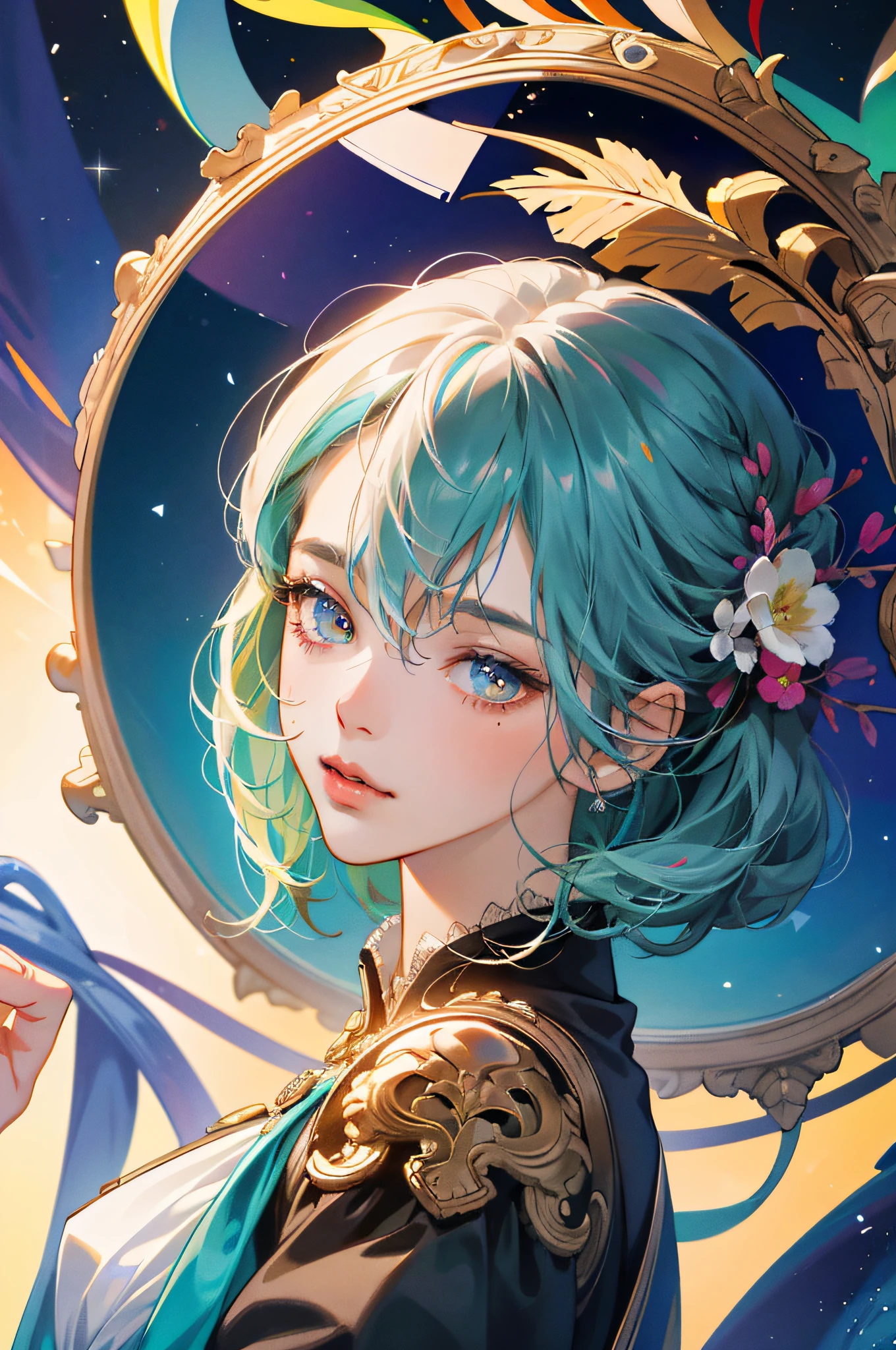 Peerless, High Resolution, Ultra Detailed, 1girl, Solo, Very Detailed Eye, (Official Art, Beauty and Aesthetics: 1.2), (1girl), Very Detailed, (Fractal Art: 1.3), Colorful, Most Detailed