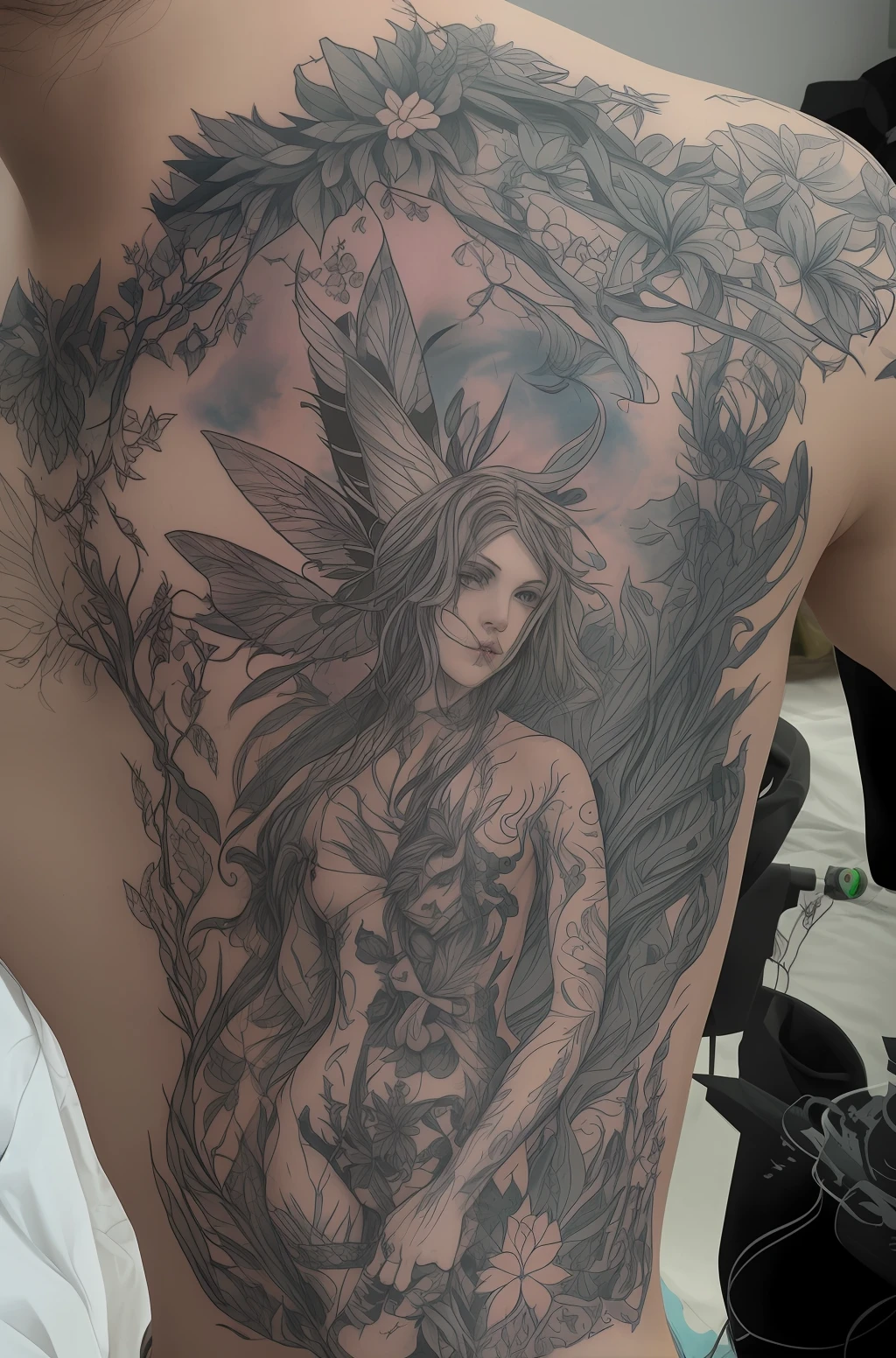 Male tattoo fairy forest