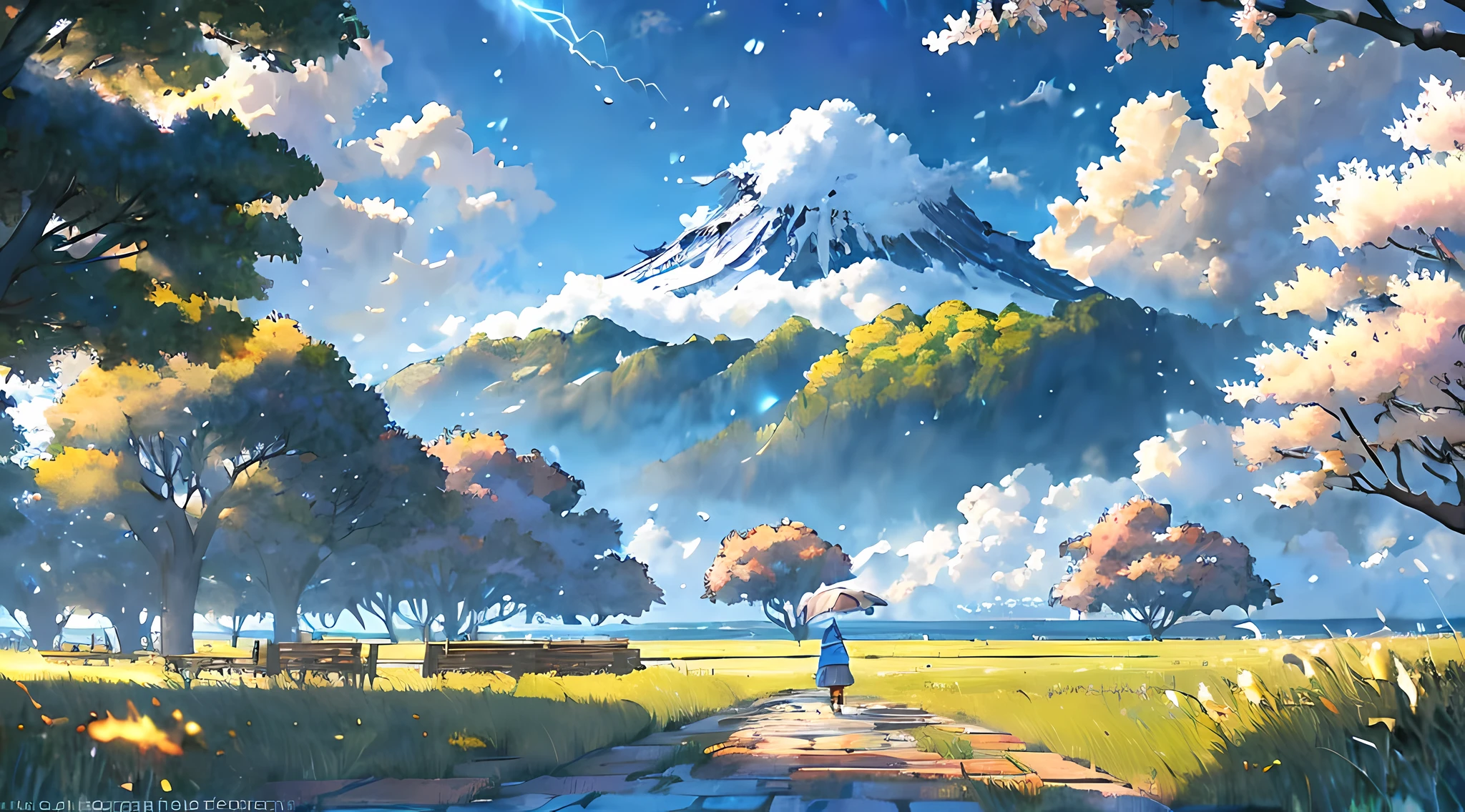 (Best quality),(masterpiece),(ultra detailed),(4k resolution),(extremely detailed),Dreamy Anime Weather Sceneries Trending on Artstation Mingei