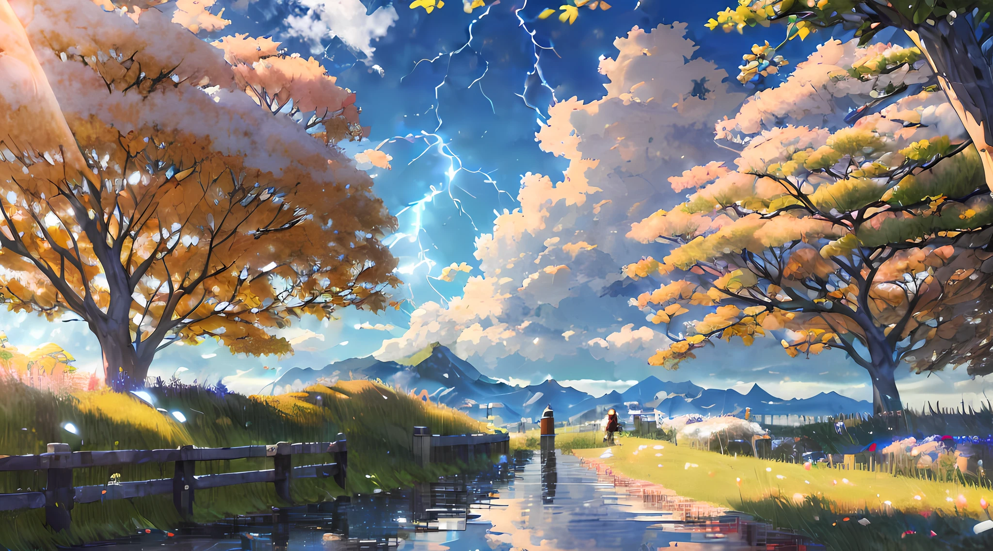 (Best quality),(masterpiece),(ultra detailed),(4k resolution),(extremely detailed),Dreamy Anime Weather Sceneries Trending on Artstation Mingei
