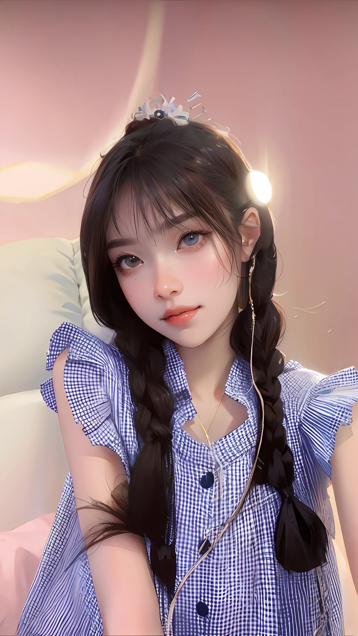 (Best quality, masterpiece: 1.3), 1 girl, upper body, focus on the face, (surrealism: 1.2), smile