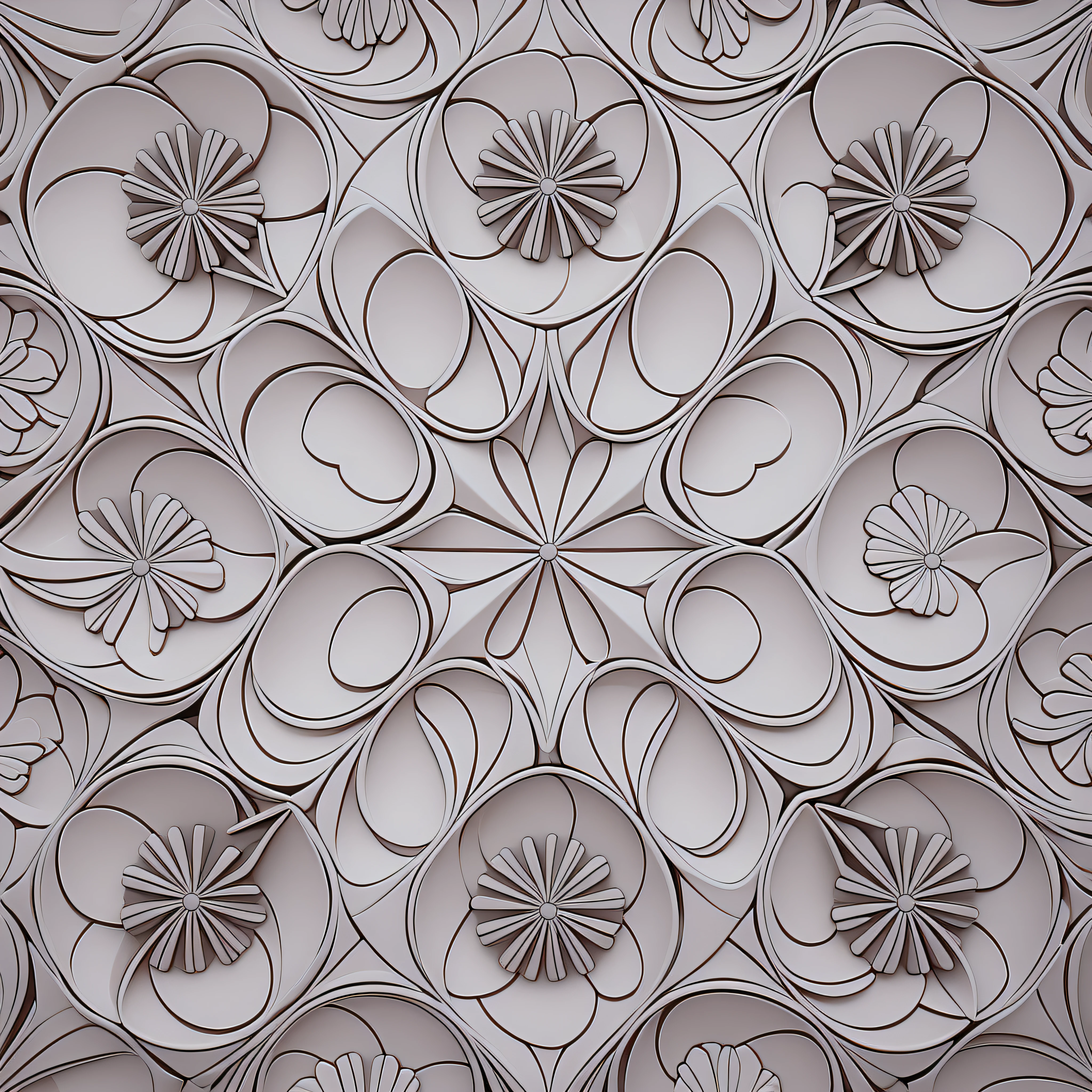 3D flower patterns, --AR 3:2, --tile