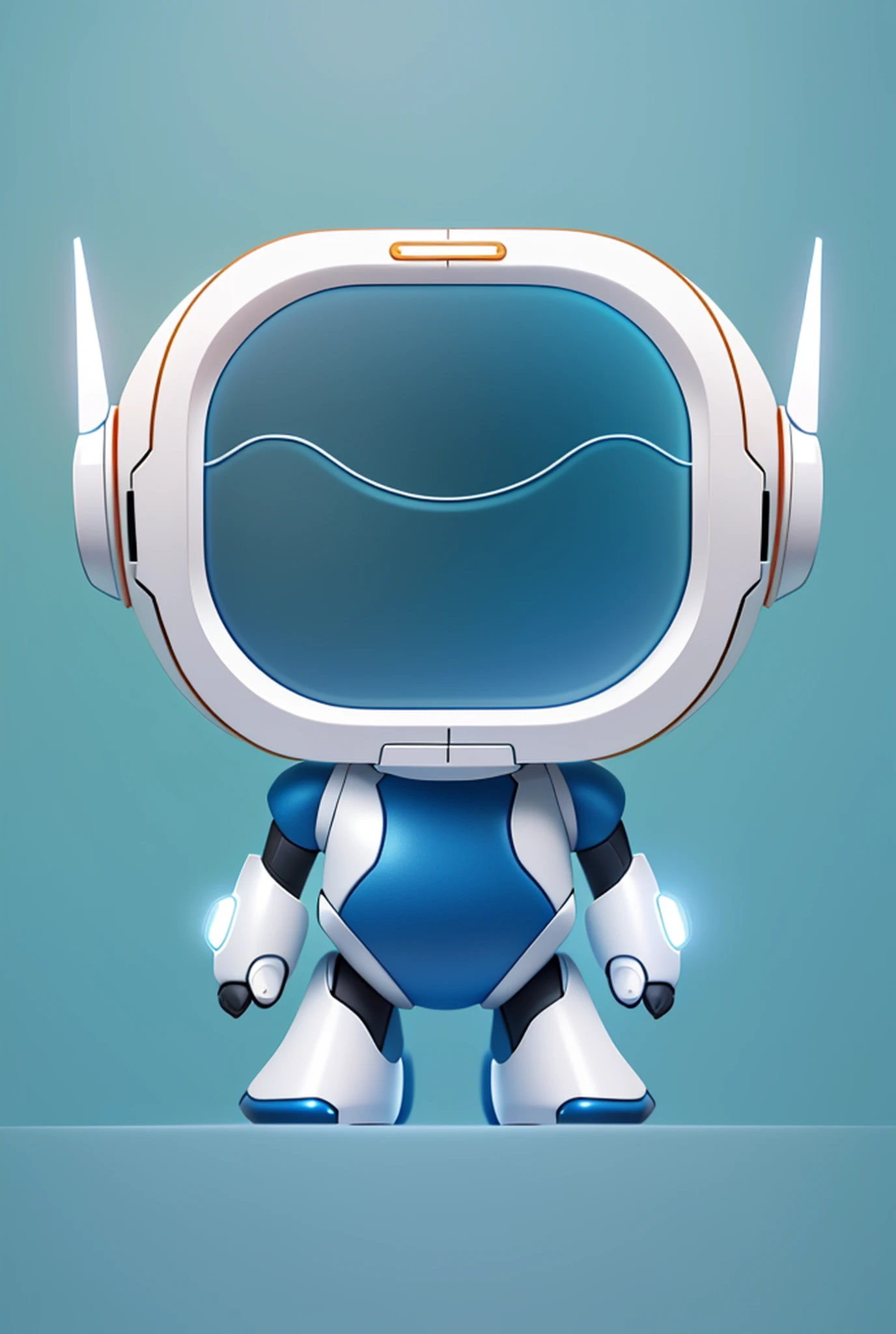 (extremely detailed CG Unity 8k wallpaper, masterpiece, best quality, super detailed), (best lighting, best shadow, extremely delicate and beautiful), white body, a cartoon robot, blue shoulders, blue headphones, with a large head and two pointed ears, glowing spacesuit, cute humanoid robot, spacesuit with small LED light, sci-fi spacesuit, astronaut standing look, futuristic astronaut, spacesuit with modern helmet, sci-fi suit, friendly humanoid cyberrobot, Futuristic spacesuit, spacesuit, cute robot, interstellar spacesuit, spacesuit, as a full-body Funko Pop! Baymax from Big Hero 6, in Baymax's style, as a funko pop! , Crisp 8 K Line Art, Baymax, Line Art Behance HD, Clean Line Art, Clean Line Art, Robot Design, Concept Robot, Detailed Humanoid, White Robot with Blue Eyes and a Pair of Headphones, Body White, Dark Blue Glass Texture Face Mask
