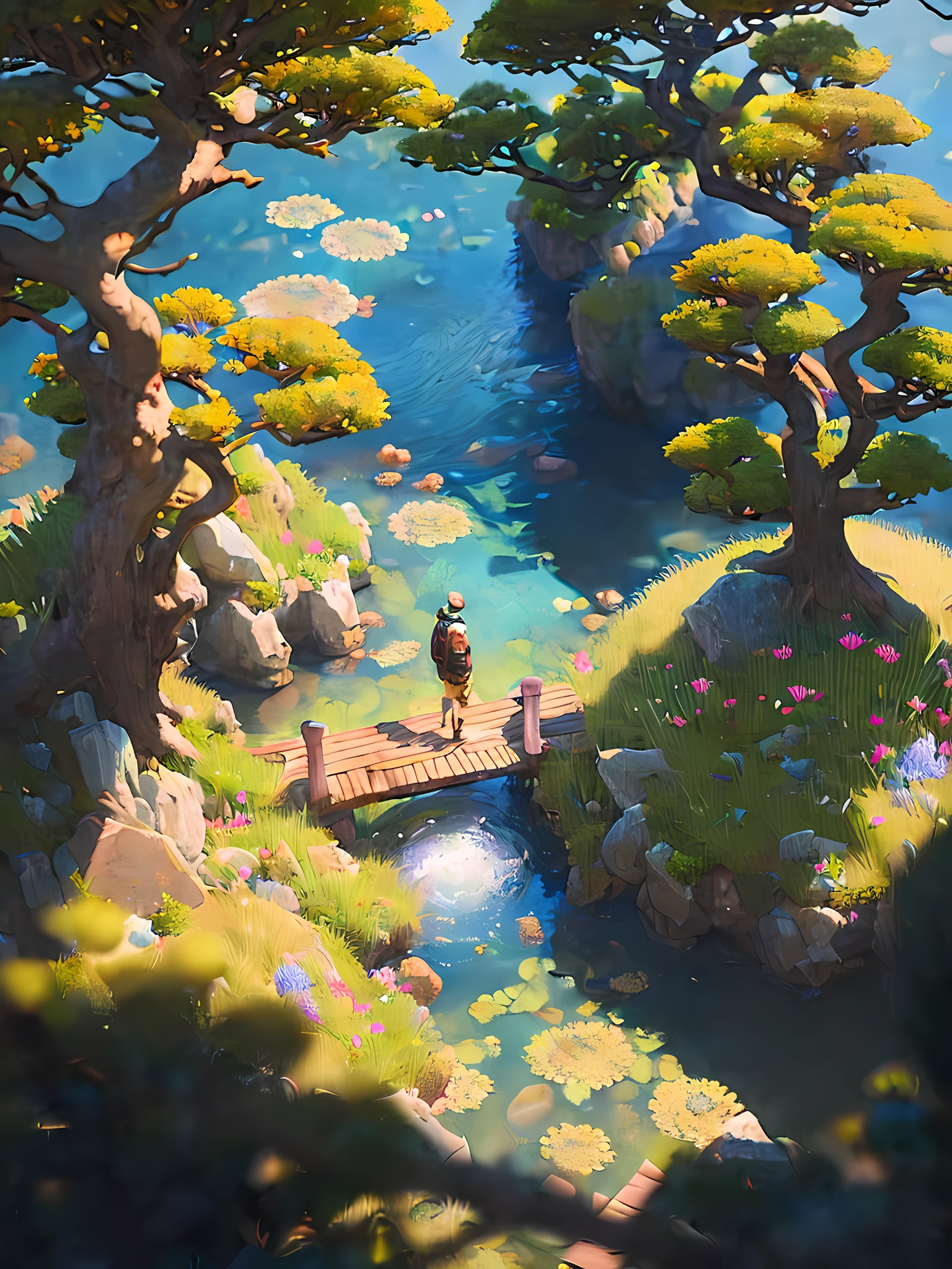 (Best quality),(masterpiece),(ultra detailed),(4k resolution),(extremely detailed),3D Isometric Landscapes, Raytracing, Volumetric Lighting, Digital Painting, Studio Ghibli, Peter Mohrbacher, Unreal Engine 5, Portraiture, Trending on Artstation, HD