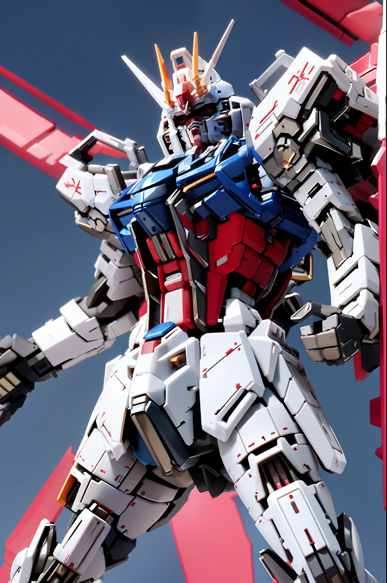 Masterpiece, fine detail, highly detailed 4k CG, Strike Gundam, Gundam, robot, mecha, solo, standing, mobile suit, with a glowing red sword in your right hand