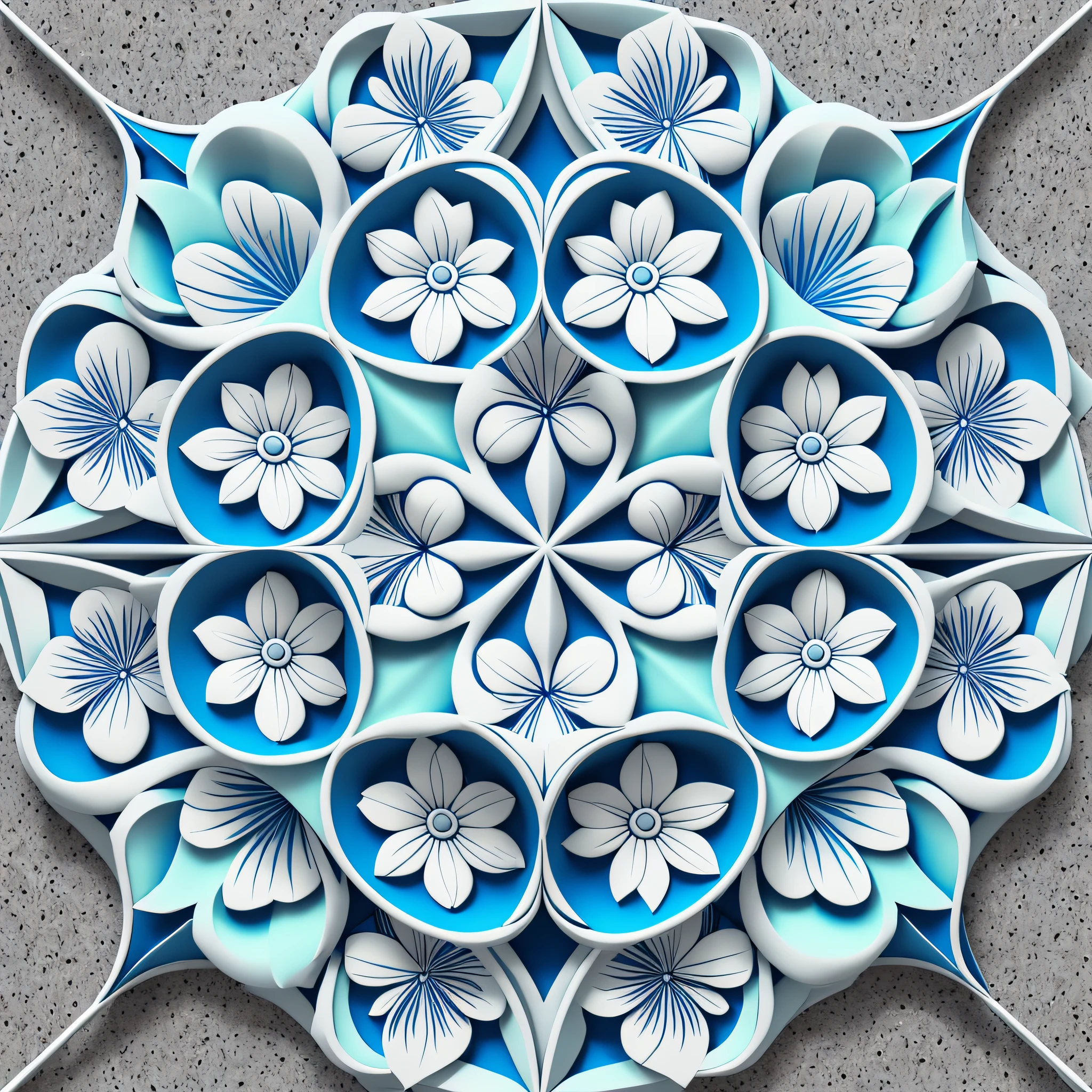 3D flower patterns, --AR 3:2, --tile --auto --s2