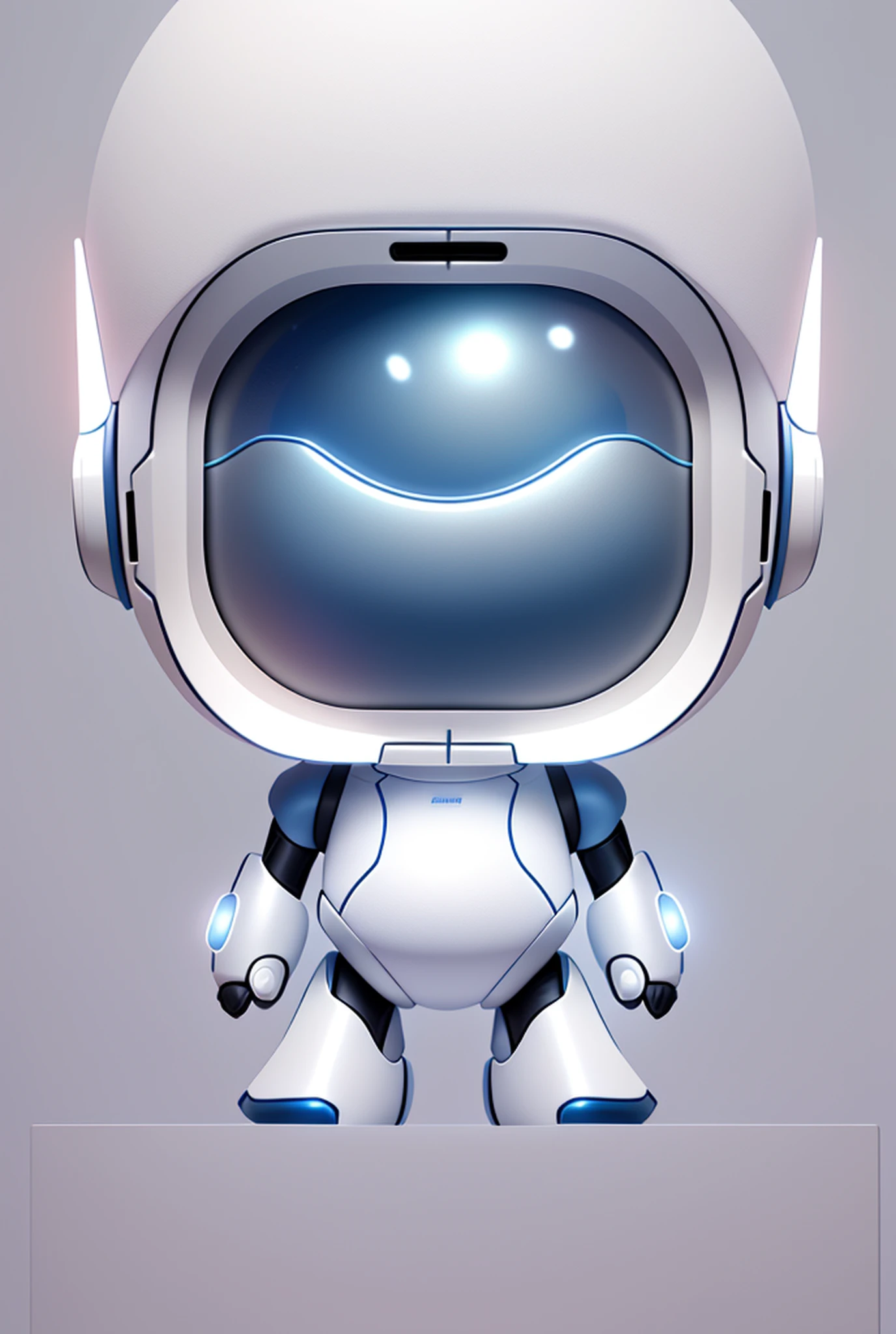 (extremely detailed CG Unity 8k wallpaper, masterpiece, best quality, super detailed), (best lighting, best shadow, extremely refined and beautiful), white body, a cartoon robot with a large head and two pointed ears, glowing spacesuit, cute humanoid robot, spacesuit with small LED light, sci-fi spacesuit, astronaut standing look, futuristic astronaut, spacesuit with modern helmet, sci-fi suit, friendly humanoid cyberrobot, futuristic spacesuit, spacesuit, spacesuit, Cute robot, interstellar spacesuit, spacesuit, as a full-body Funko Pop! Baymax from Big Hero 6, in Baymax's style, as a funko pop! , Crisp 8 K Line Art, Baymax, Line Art Behance HD, Clean Line Art, Clean Line Art, Robot Design, Concept Robot, Detailed Humanoid, White Robot with Blue Eyes and a Pair of Headphones, Body White, Dark Blue Glass Texture Face Mask