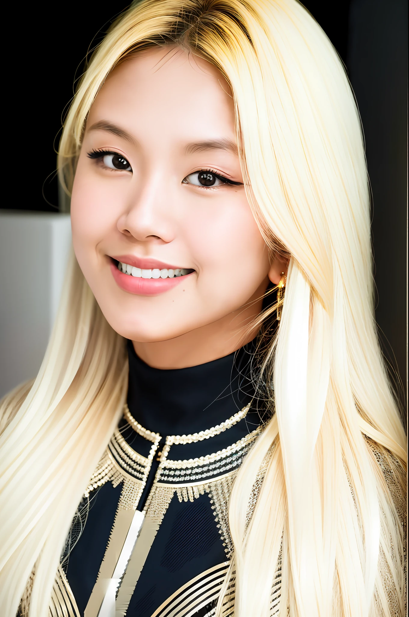RAW photo,1 Thai girl, blonde hair, bodybuilder physique, ,lighting armor, long hair, cyborg, robotic parts, vibrant details, luxurious cyberpunk, lace, hyperrealistic, anatomical, facial muscles, cable electric wires, microchip, elegant, dark place background, 8k, best quality, masterpiece, illustration, an extremely delicate and beautiful, extremely detailed ,CG ,unity ,wallpaper, (realistic, photo-realistic:0.8),Amazing, finely detail, masterpiece,best quality,official art, extremely detailed CG unity 8k wallpaper, absurdres, smile,incredibly absurdres,robot, low angle,expressionless,