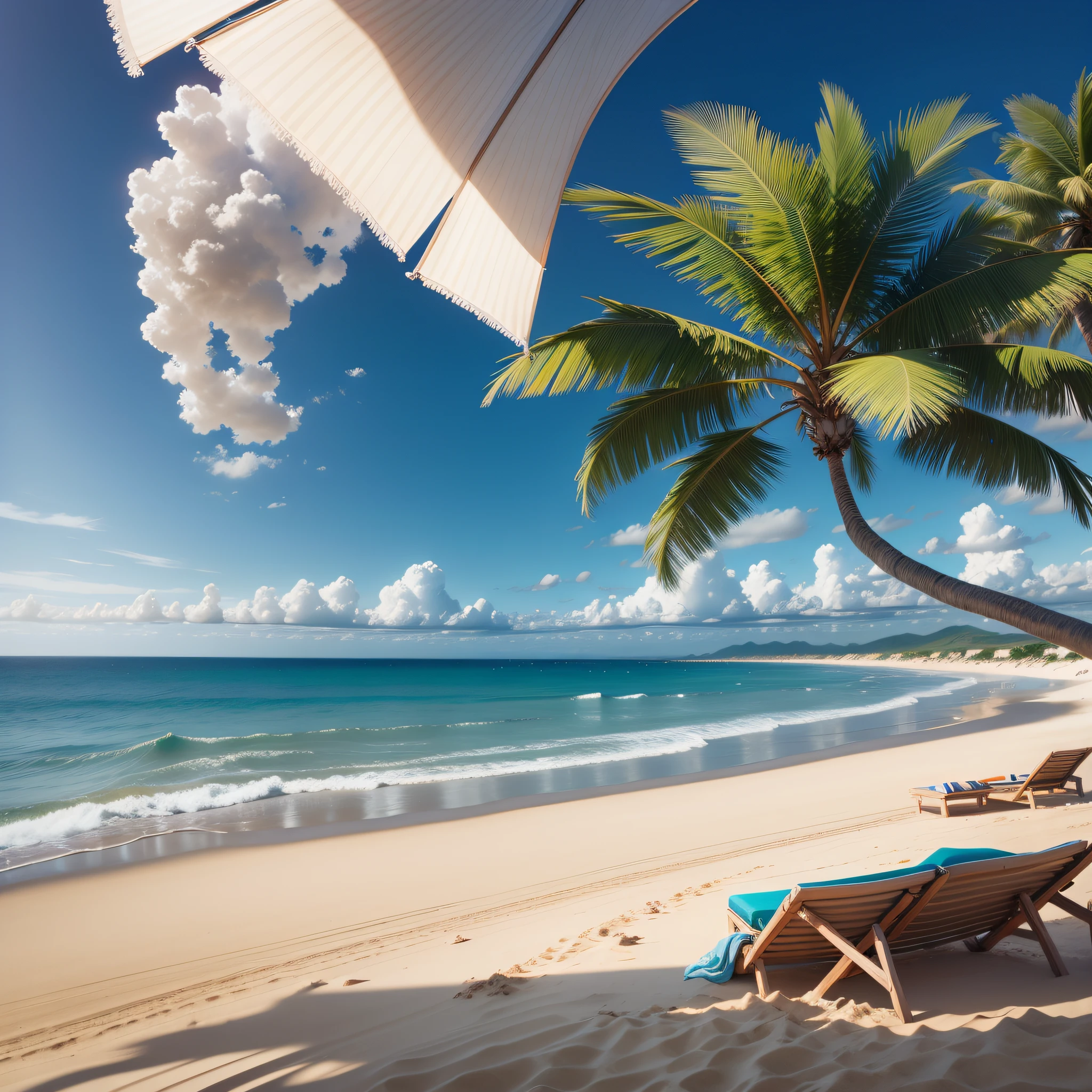 Sea and sand with cocktails
