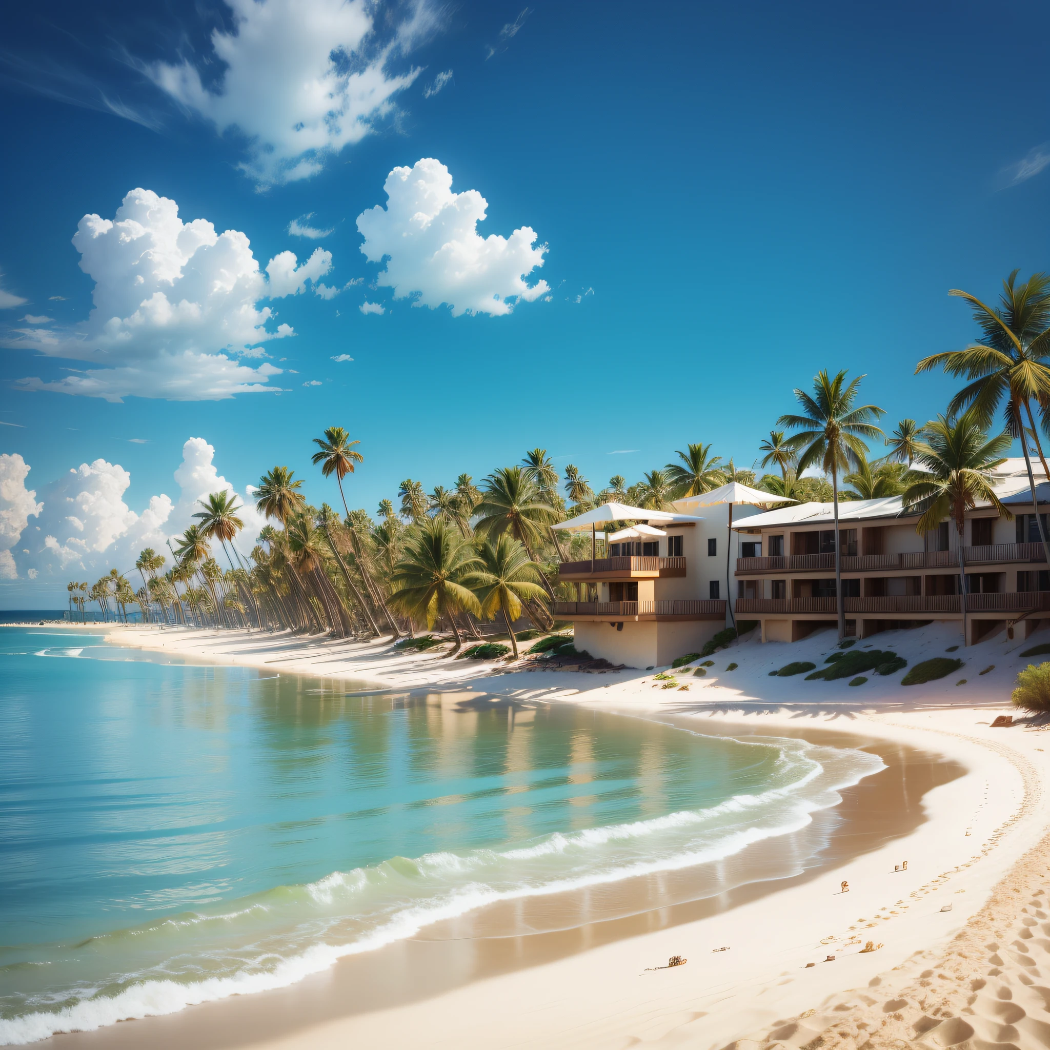 Sea and sand with cocktails