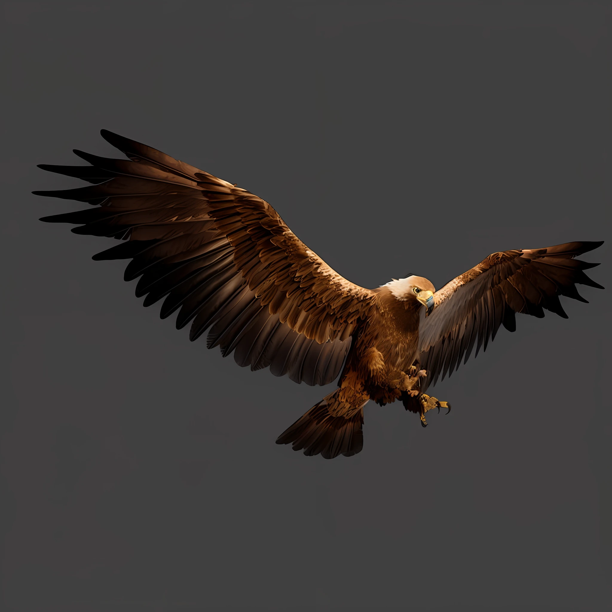 there is a large bird that is flying in the sky, an eagle flying, eagle, black aarakocra eagle warlord, with wings. ultra-detailed, an eagle, cinematic highly detailed, in game capture 3d render, majestic symmetrical eagle wings, hyper real highly detailed, highly detailed barlowe 8 k, highly detailed animal, eagle wings