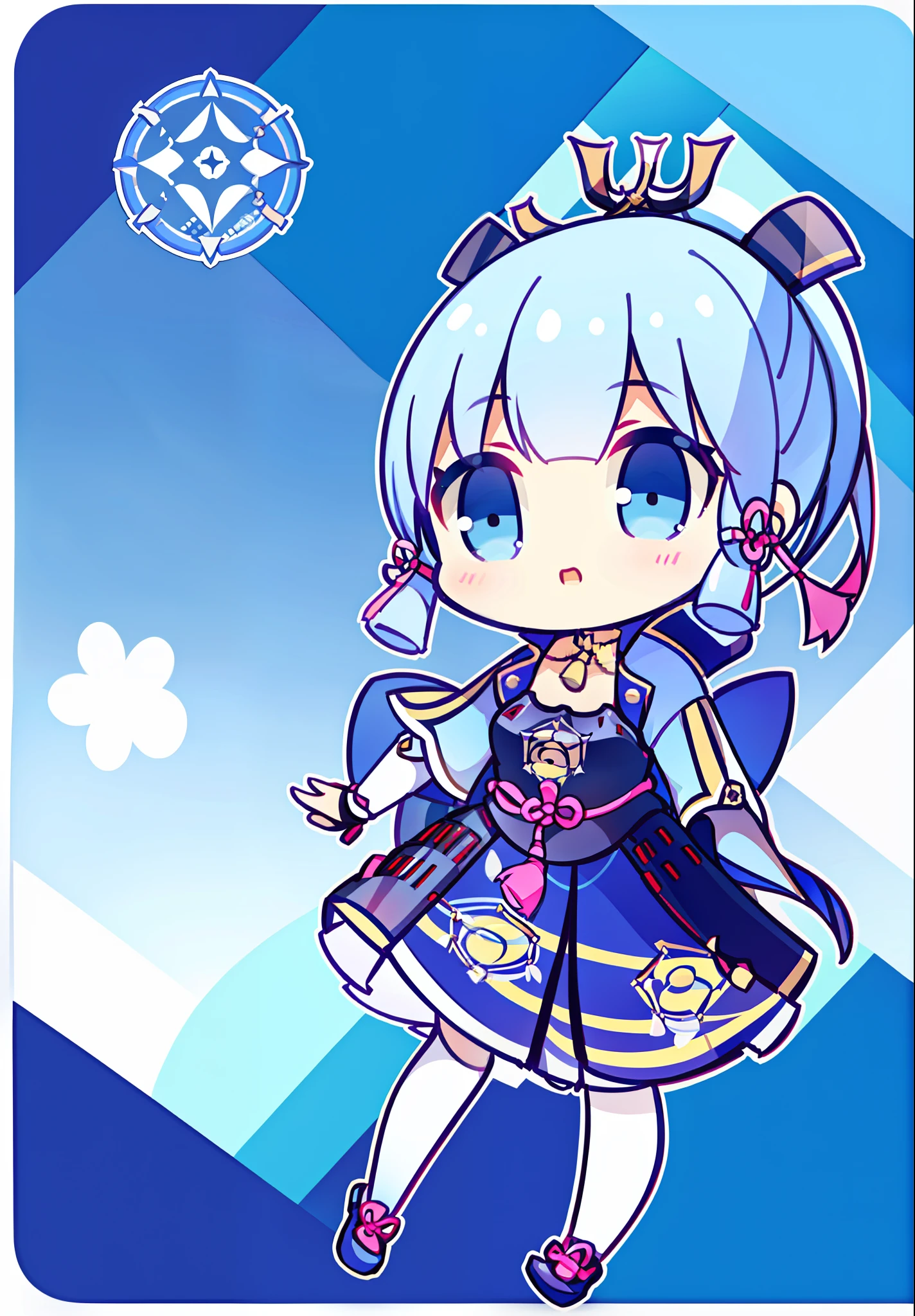 kamisatoayakadef, chibi, full body, white background, solidbackground, simple background, high details, UHD
