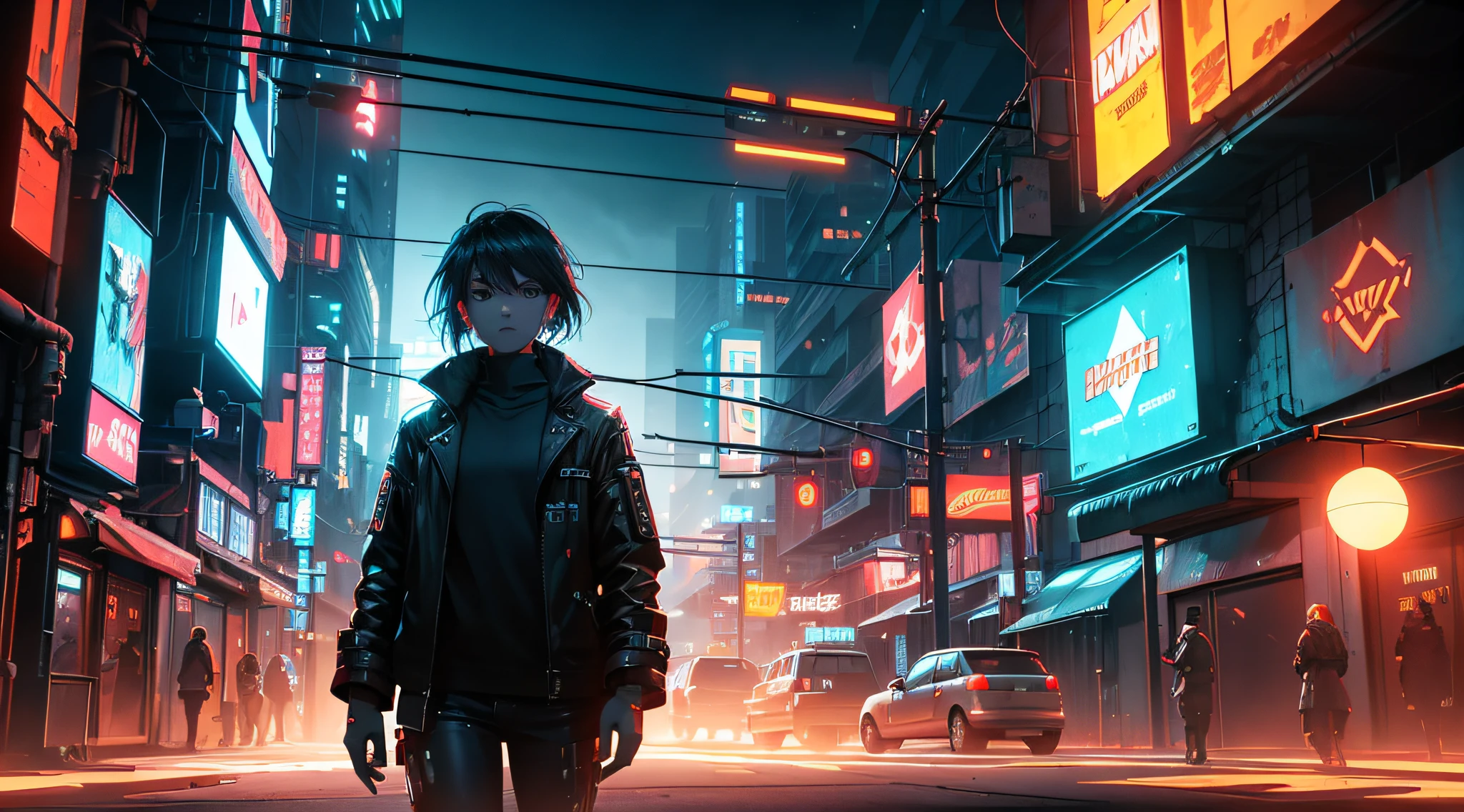 "Glowing orbs and rusty steel, a vast world of metal and neon lights in cyberpunk style, razor-sharp in 4K ray tracing - a masterpiece of digital art."