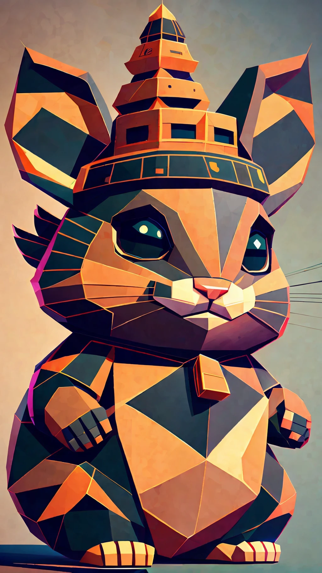 low poly, big Buddha, rat, beat --auto --s2