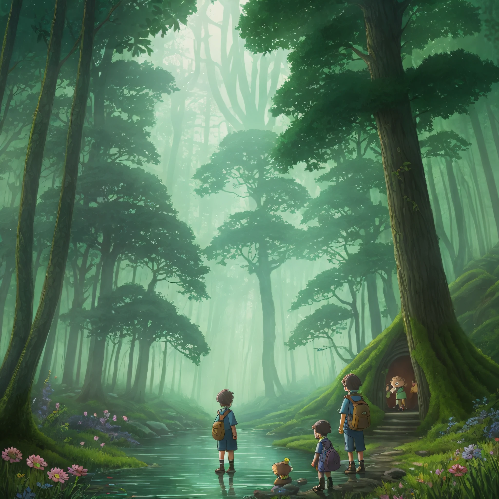"Prompt: In a small, quiet town nestled at the edge of a vast, untouched forest, a discovers a strange, mysterious creature. With the creature resembling a giant, fuzzy creature from an old folklore - a Totoro - they embark on an adventure filled with magical creatures, flying buses, and trees that grow overnight. However, as the forest's magic begins to seep into the town, the child must figure out how to keep both worlds in balance." --auto --s2